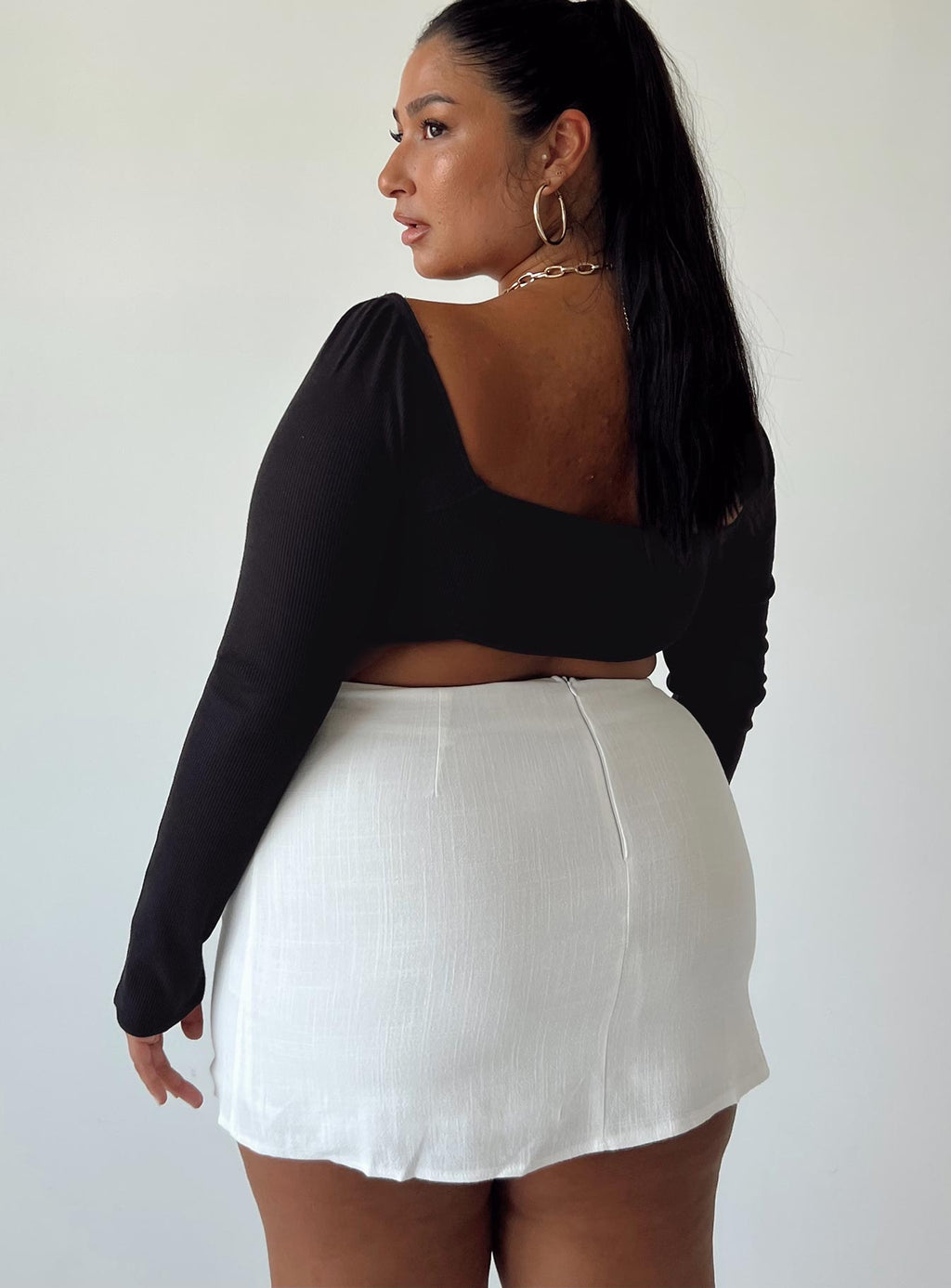Selby Mini Skirt White Curve