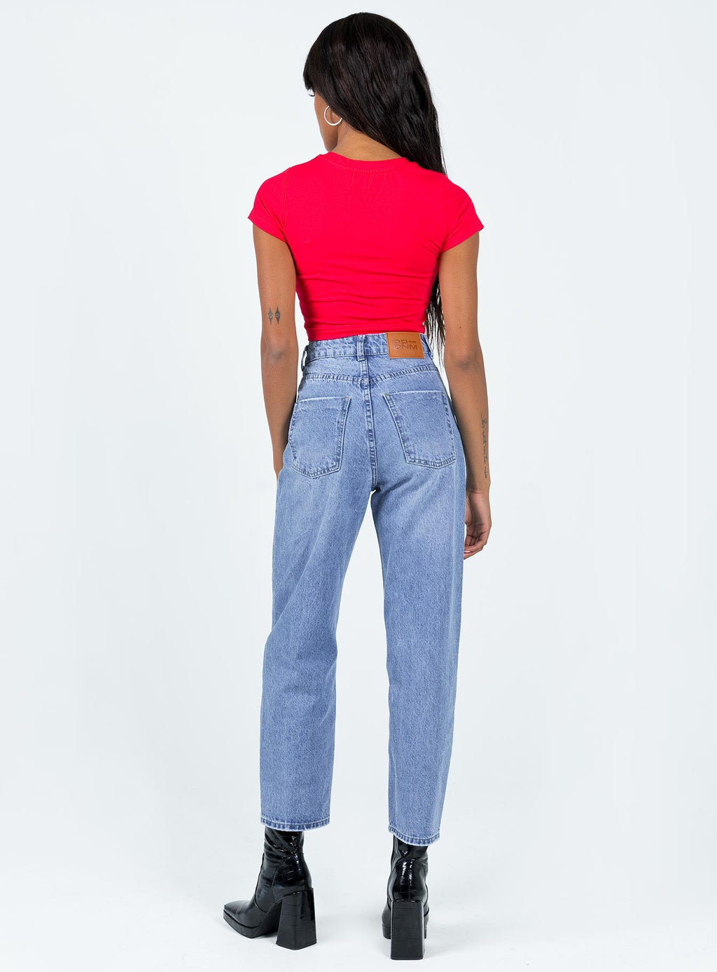 Leta Straight Leg Denim Jeans Mid Blue