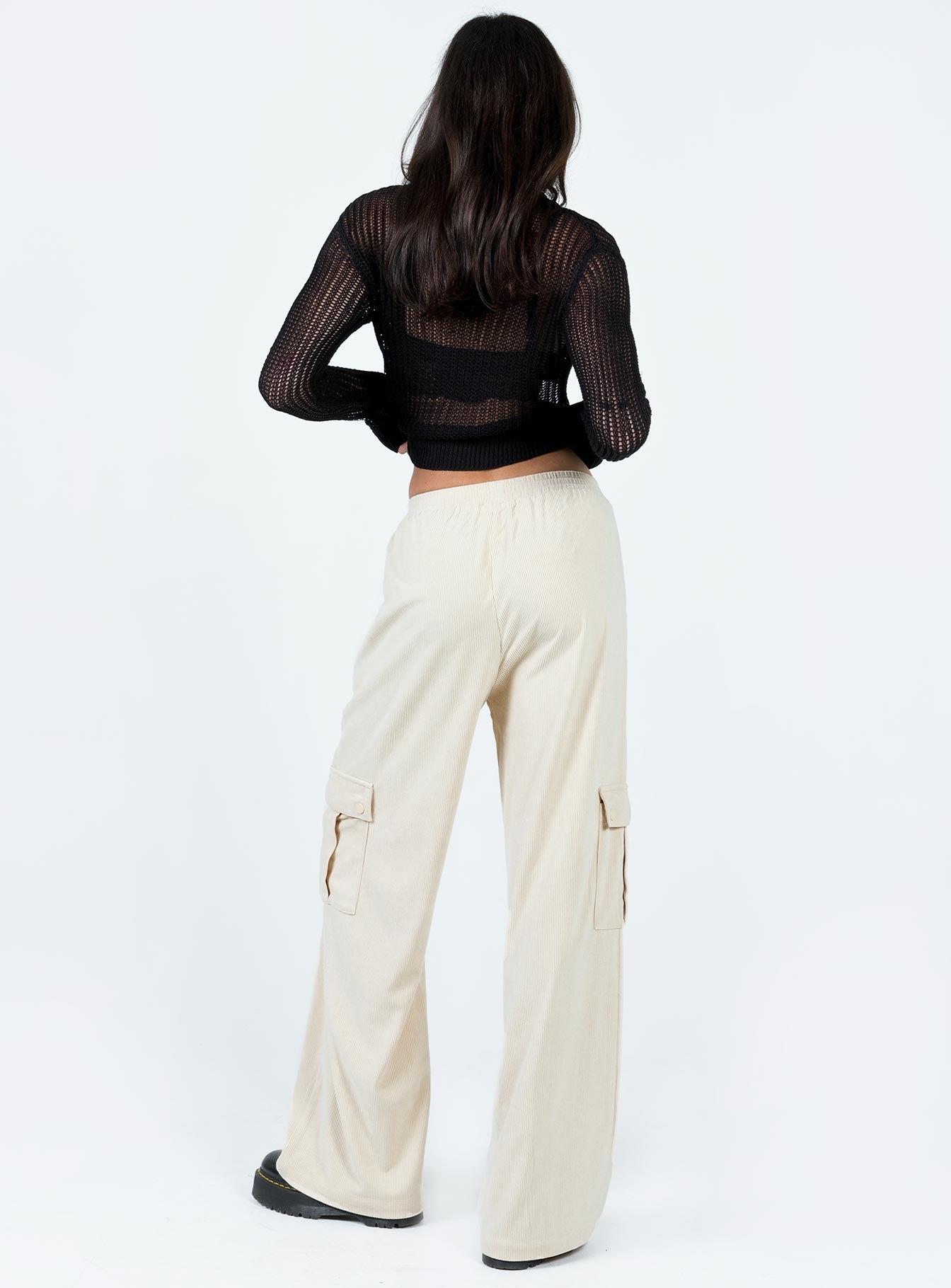 Lista Cord Elastic Pocket Pants Beige