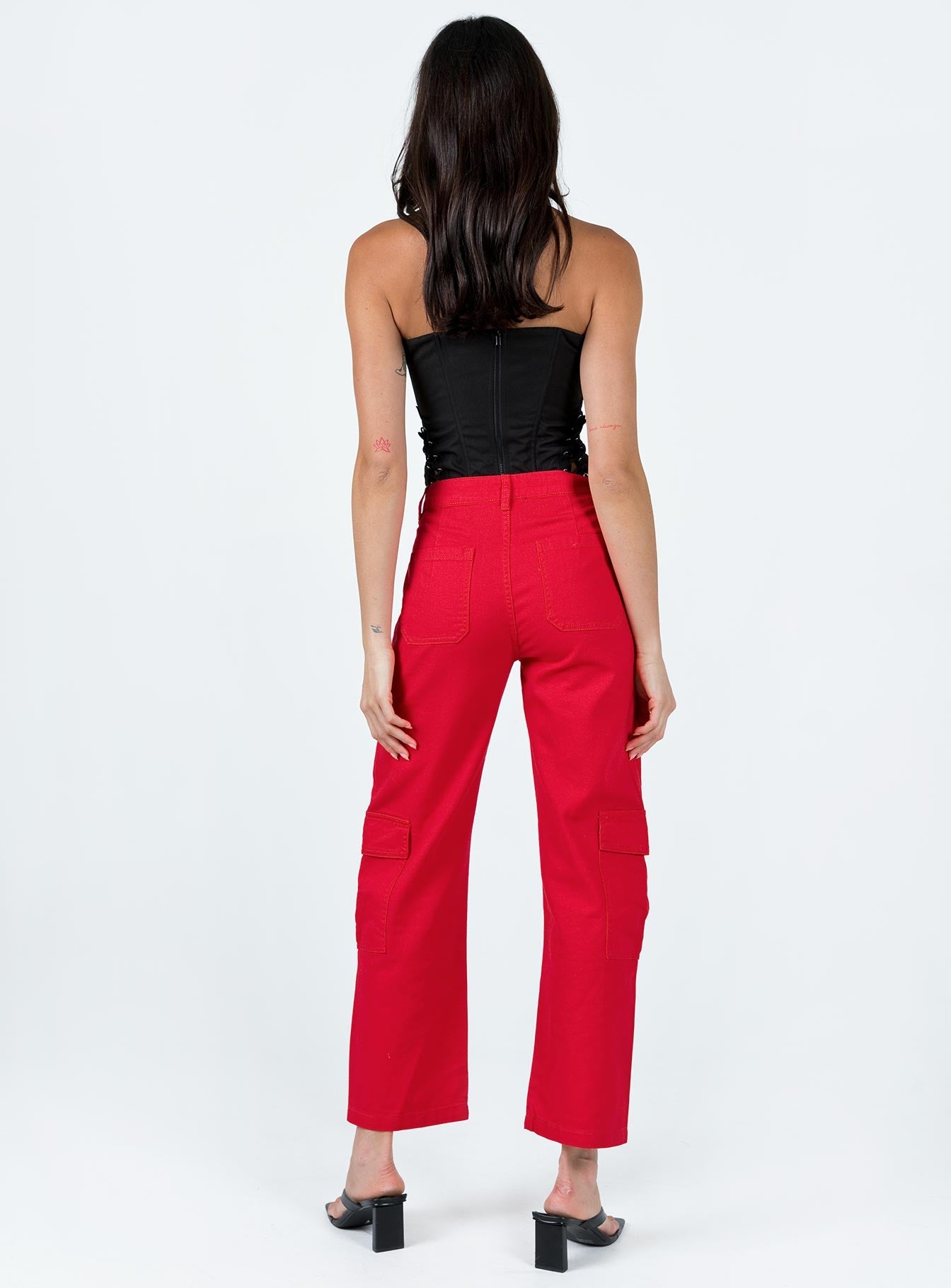 Schafer Wide Legs Jeans Red