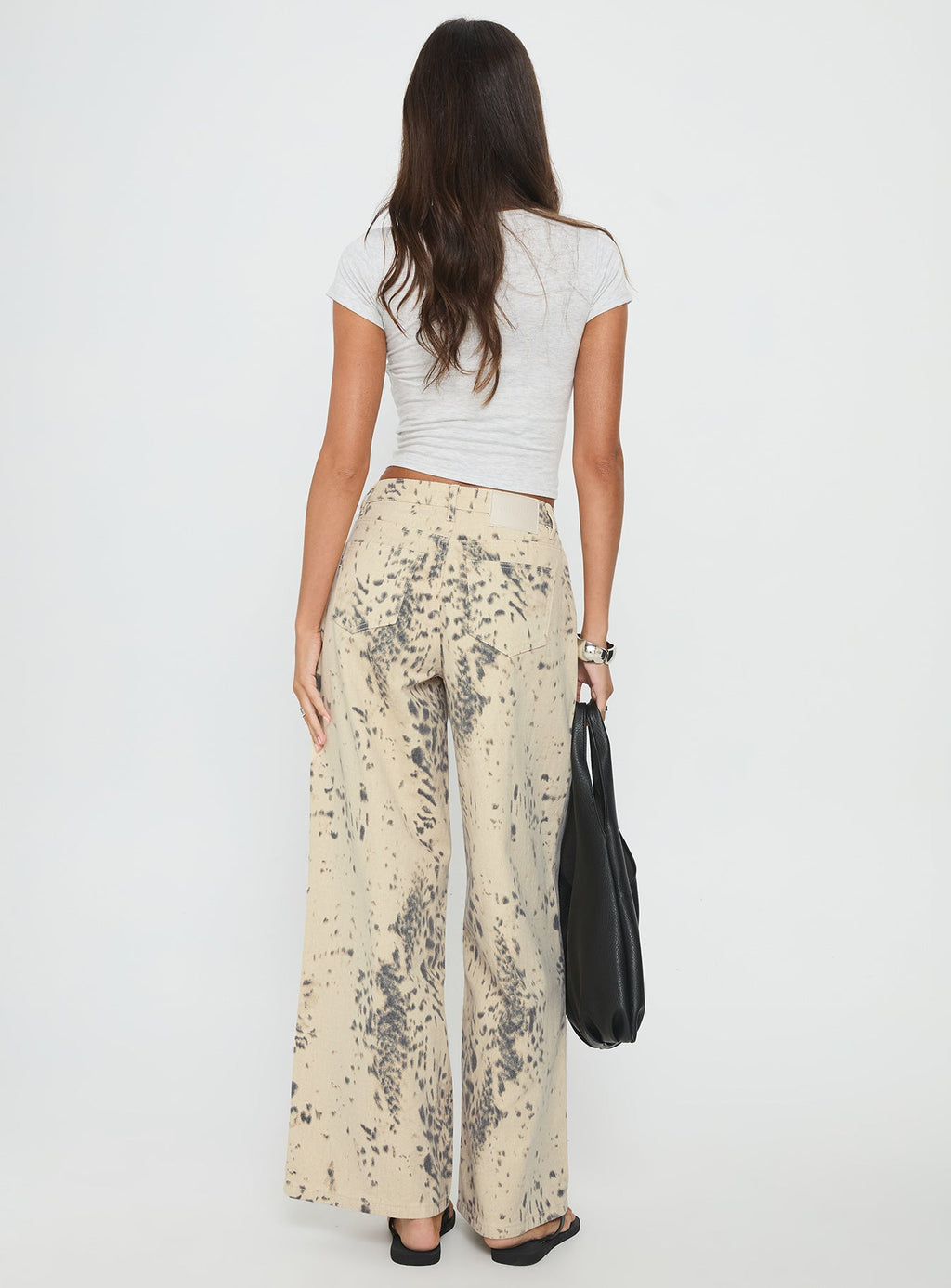 Naylor Mid Rise Wide Leg Jeans Animal Spot