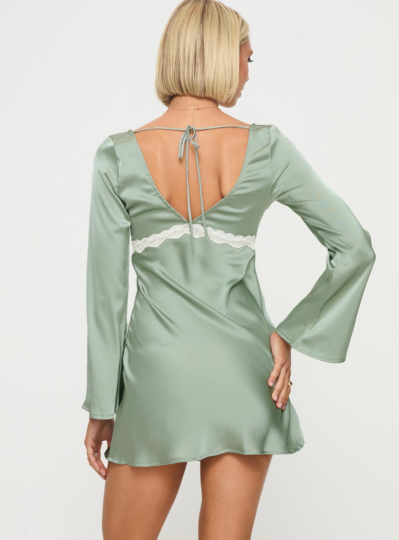 Jaron Long Sleeve Mini Dress Sage