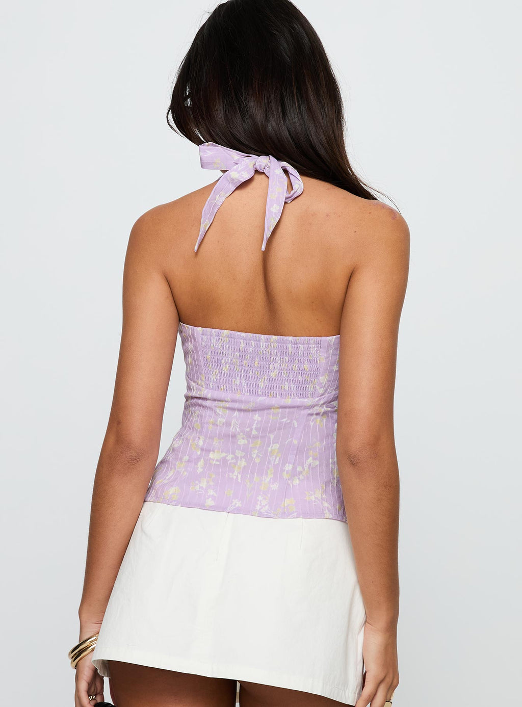 Isabetta Halter Top Lilac Floral