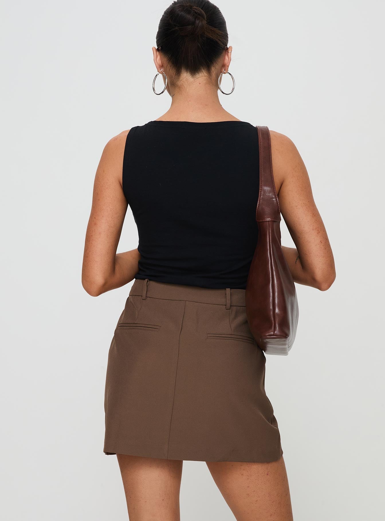Sabyna Tailored Mini Skirt Brown