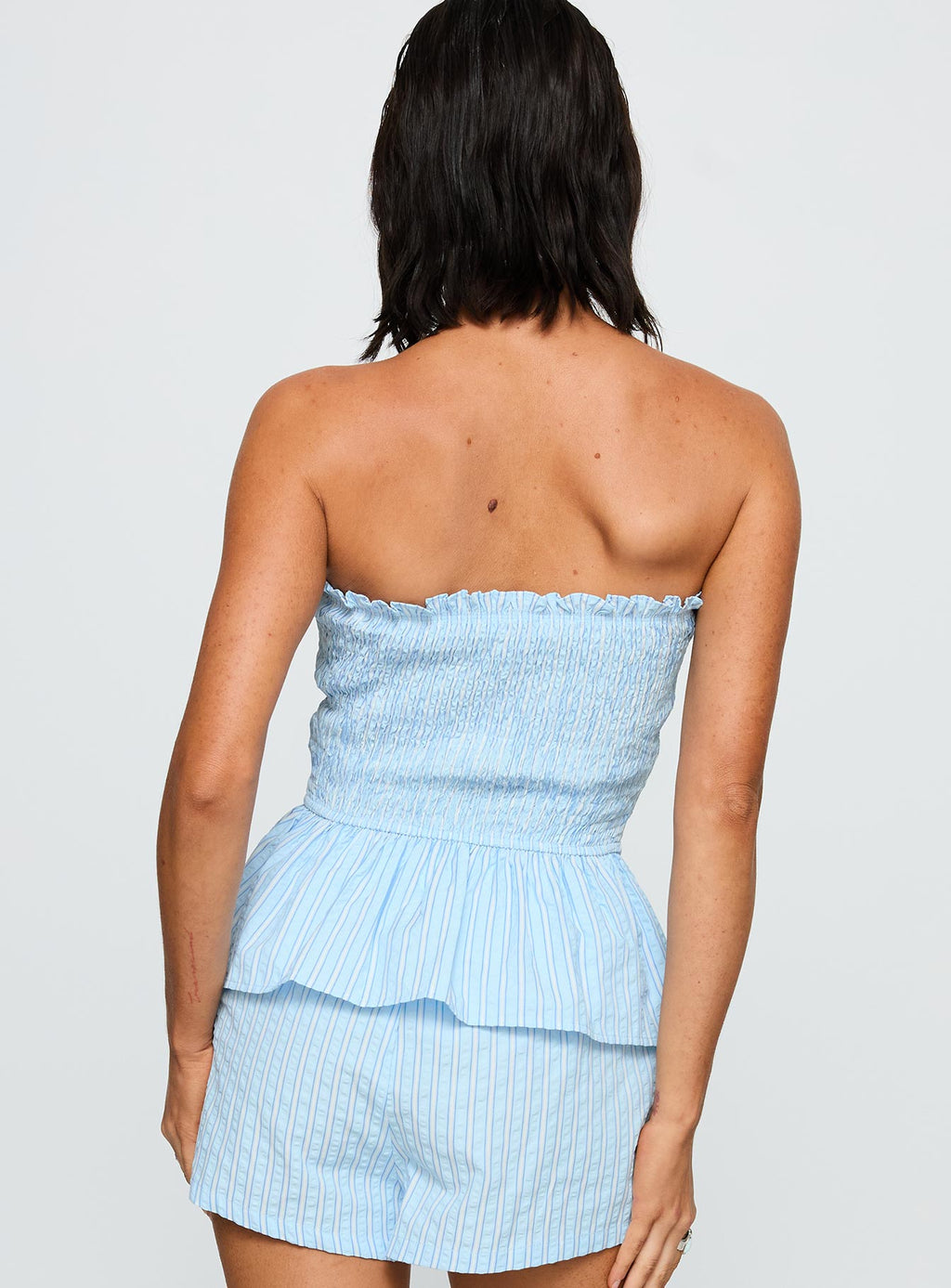 Saskea Strapless Top Blue