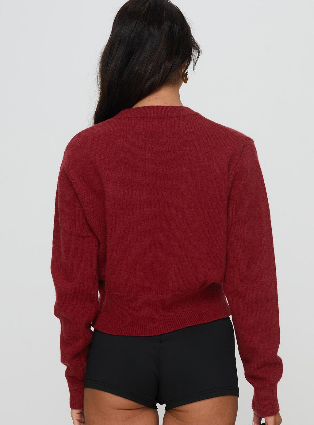 With A Bow Cardigan Red