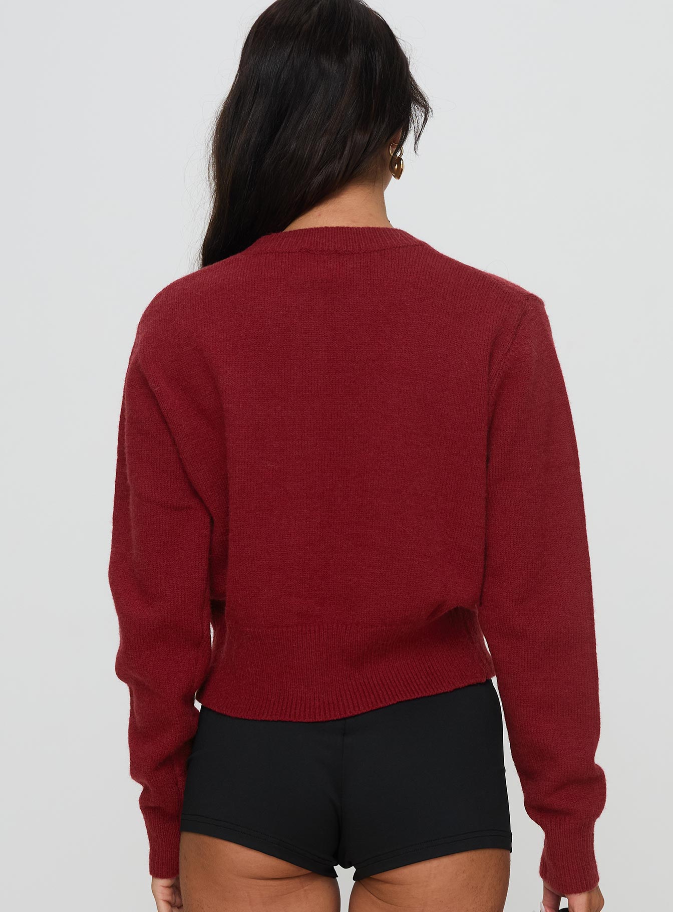 With A Bow Cardigan Red