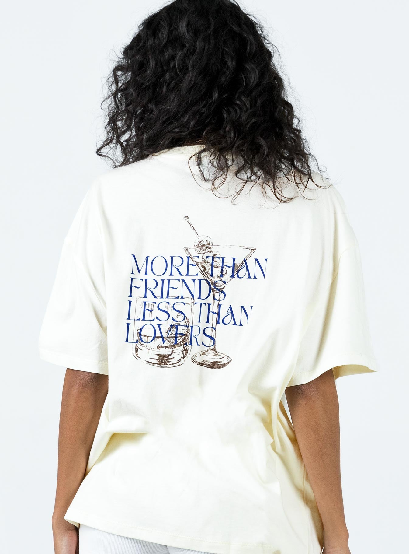 More Than Friends Oversized Tee Off White
