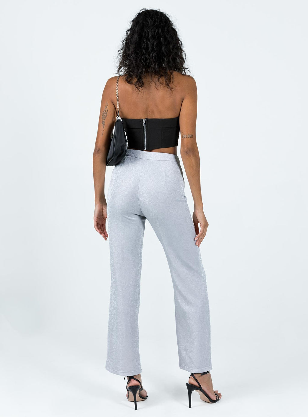 Croft Pants Silver Glitter
