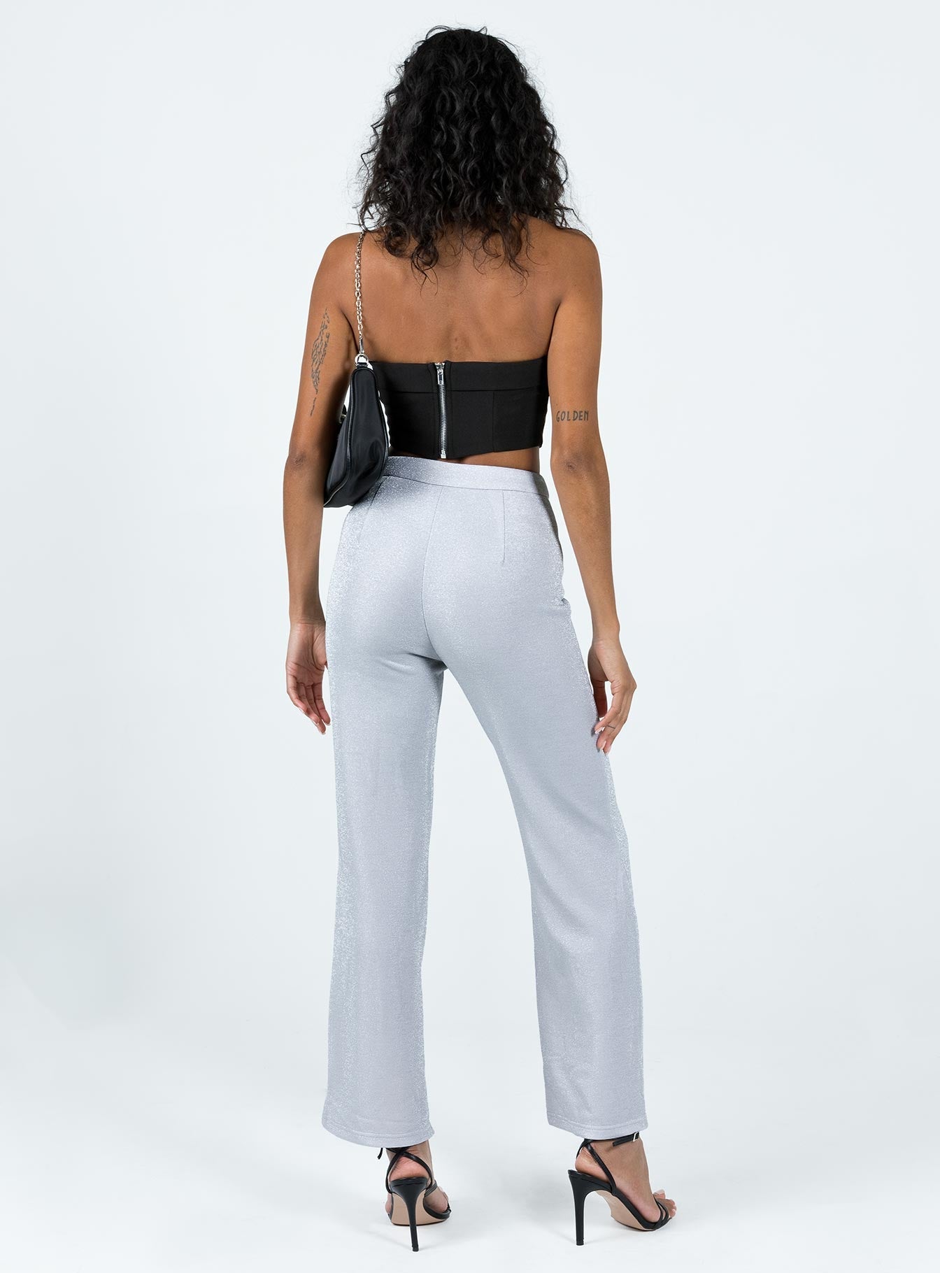 Croft Pants Silver Glitter