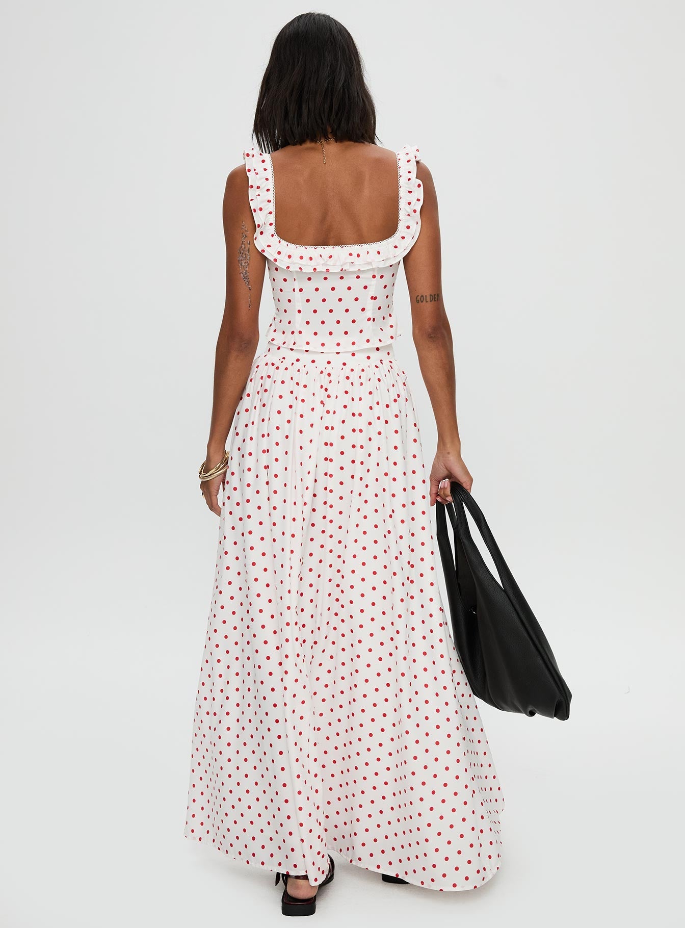 Valerio Maxi Skirt White / Red