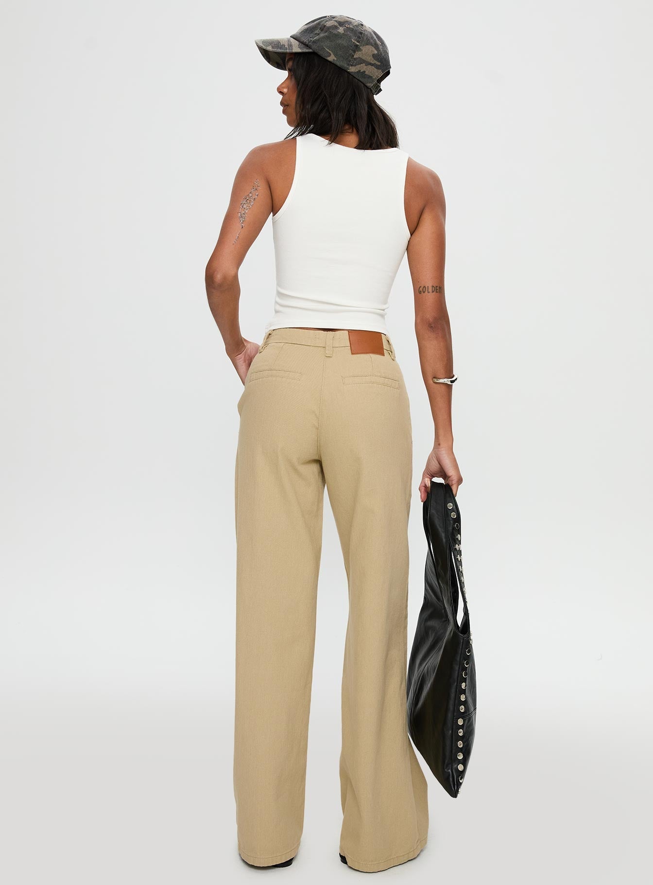 Latitude High Rise Wide Leg Pants Beige