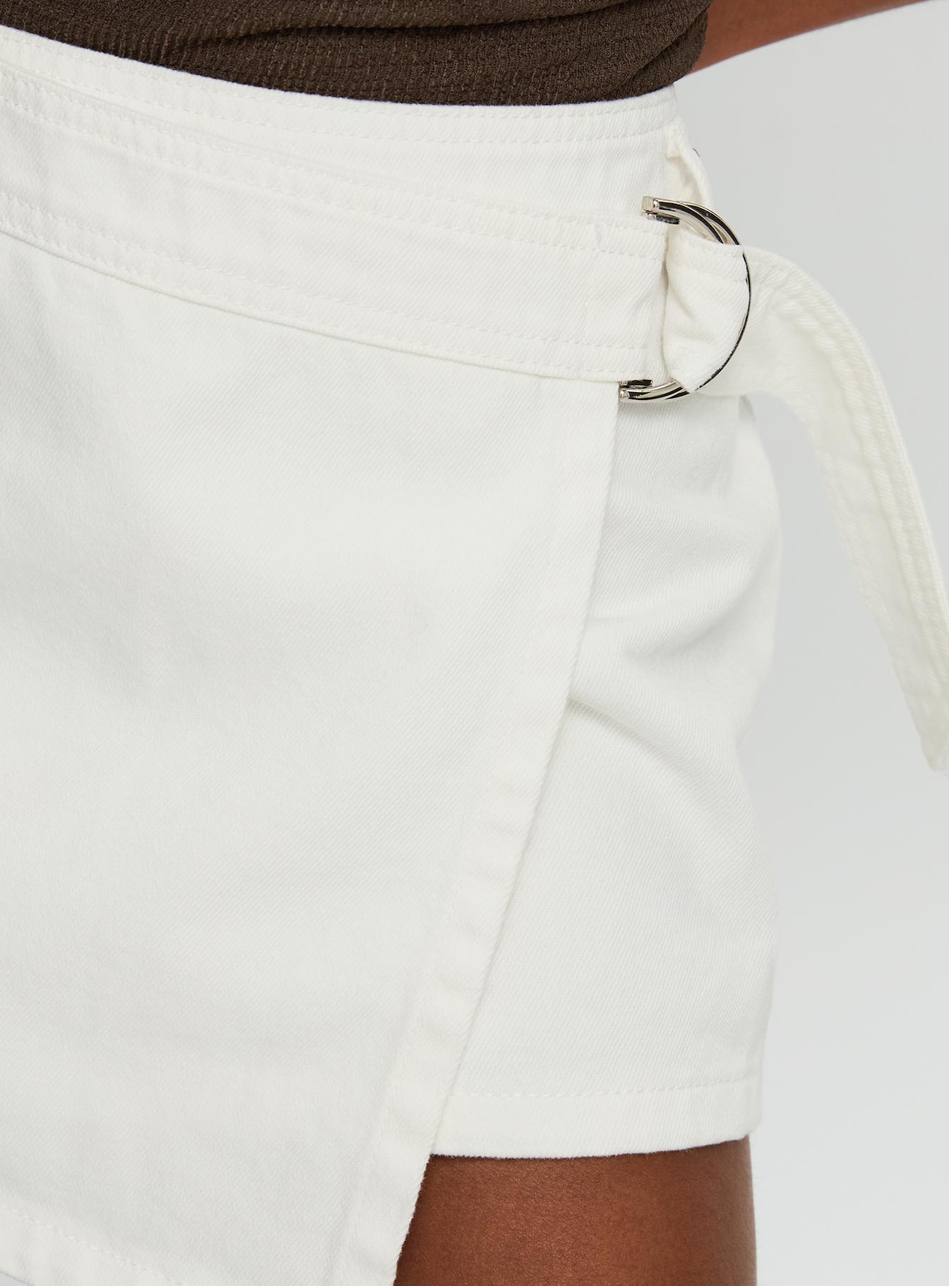 Elinora Wrap Mini Skirt White