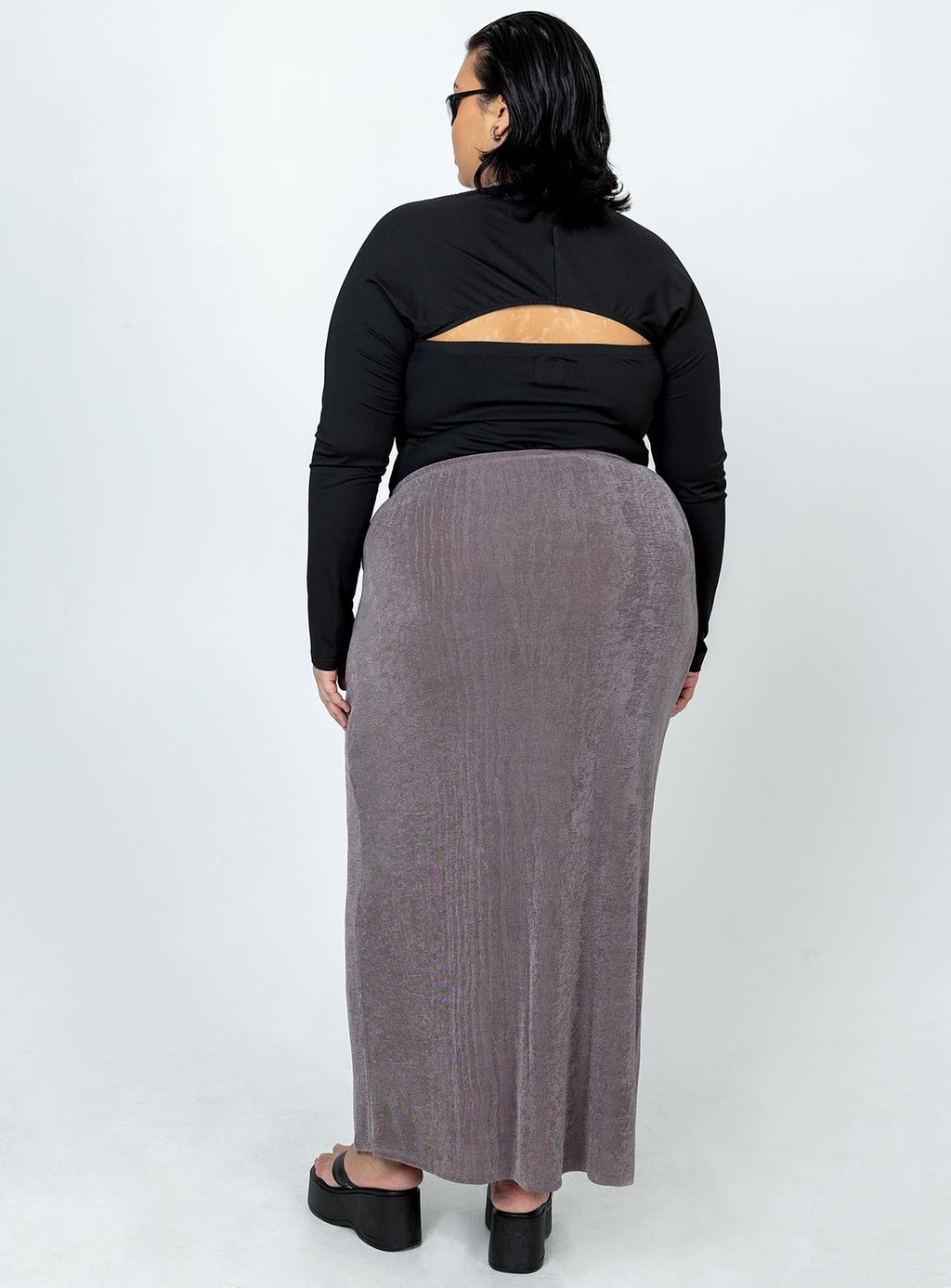 Harriette Maxi Skirt Slate Grey Curve
