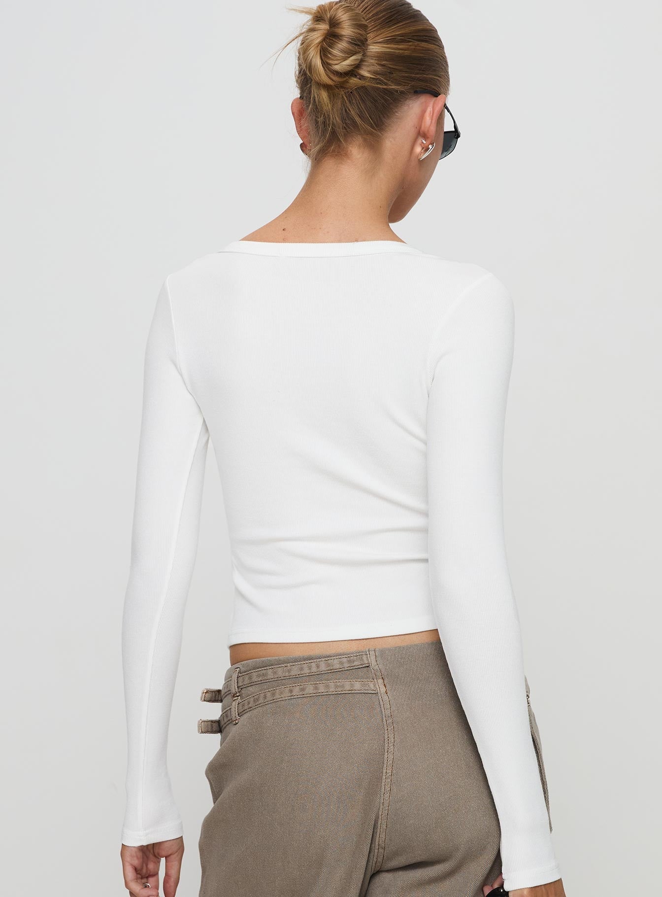 Daphine Long Sleeve Top White