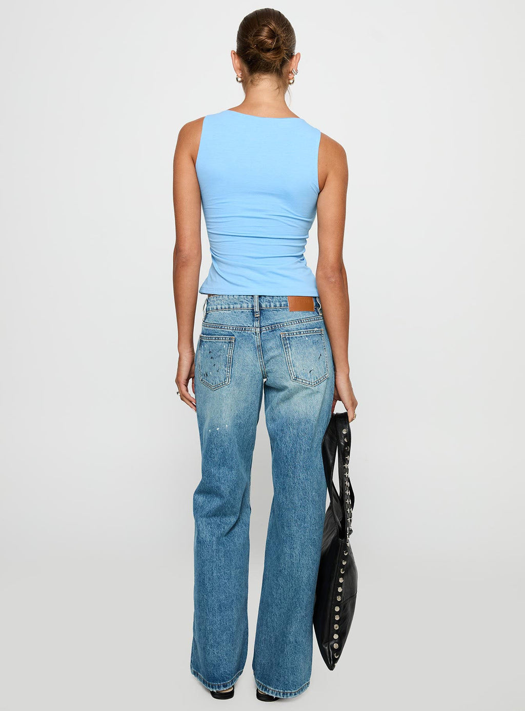 Picasso Mid Rise Straight Leg Jeans Mid Blue
