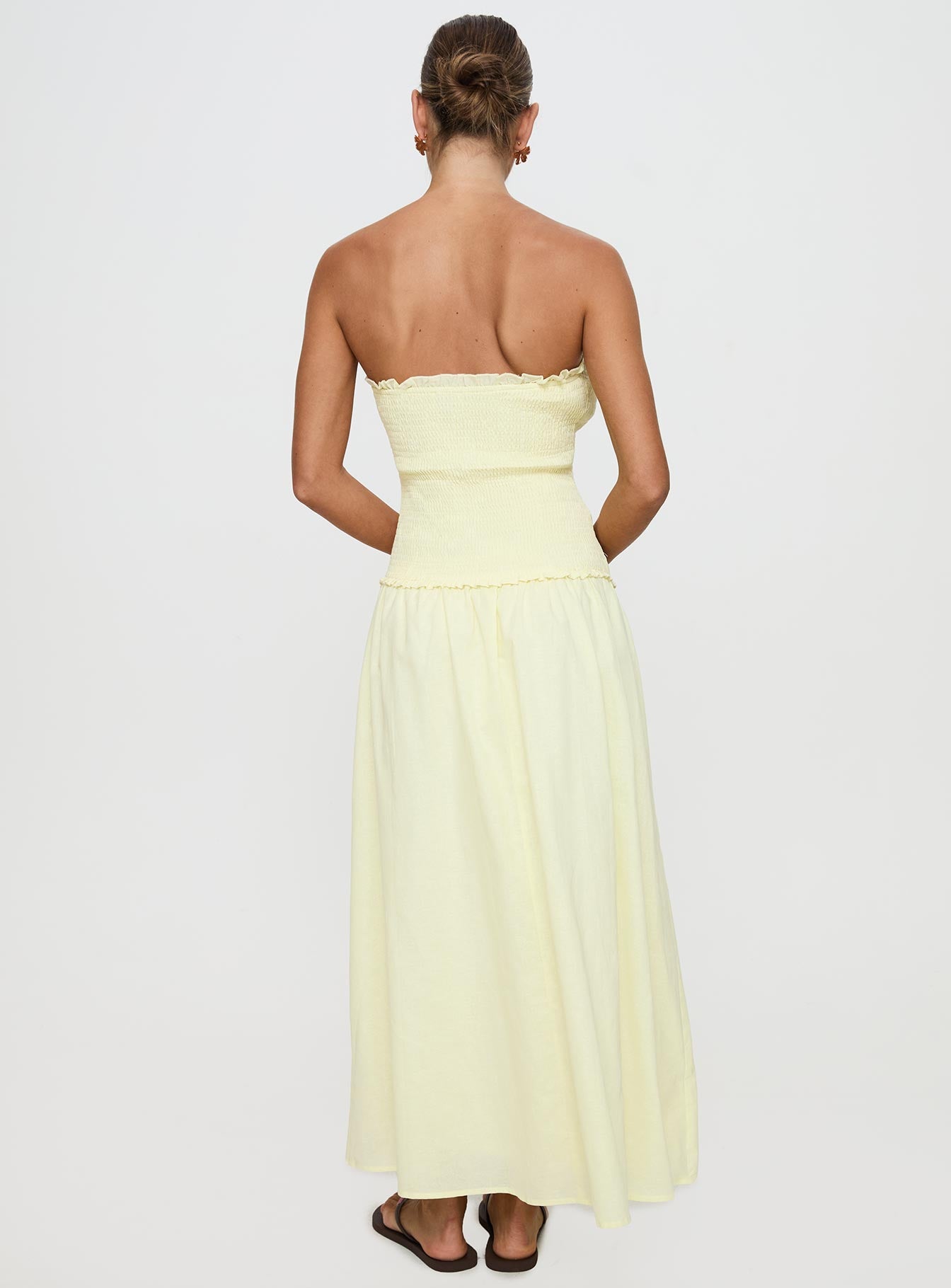 Tinsie Strapless Maxi Dress Yellow