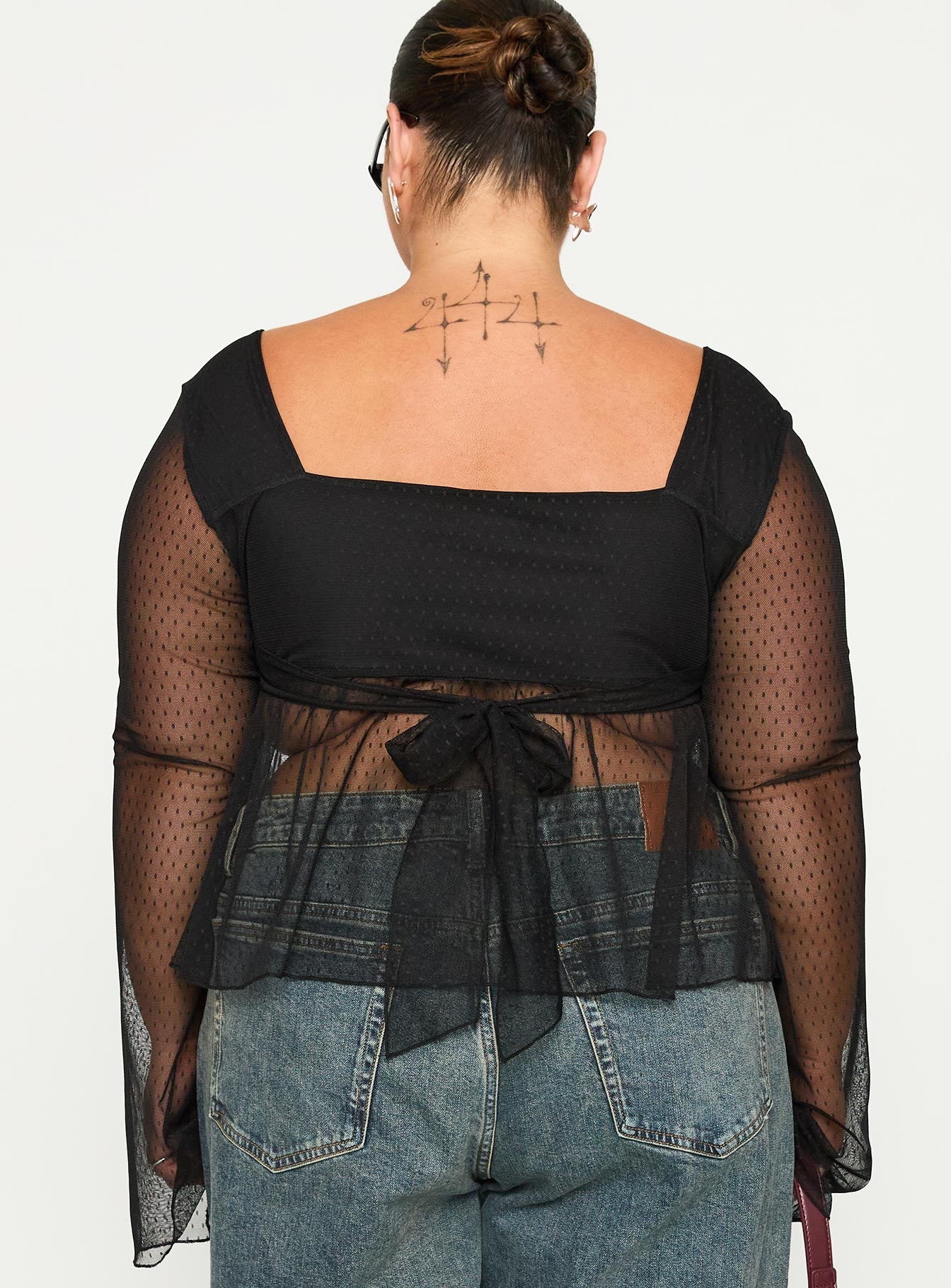 Fiorello Long Sleeve Top Black Curve