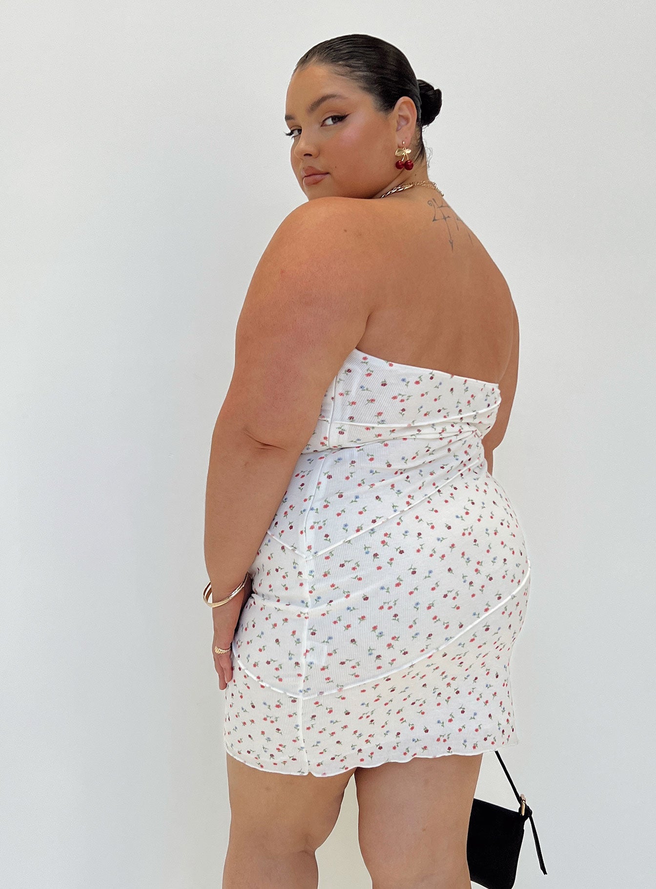 Oscar Mini Dress White Floral Curve