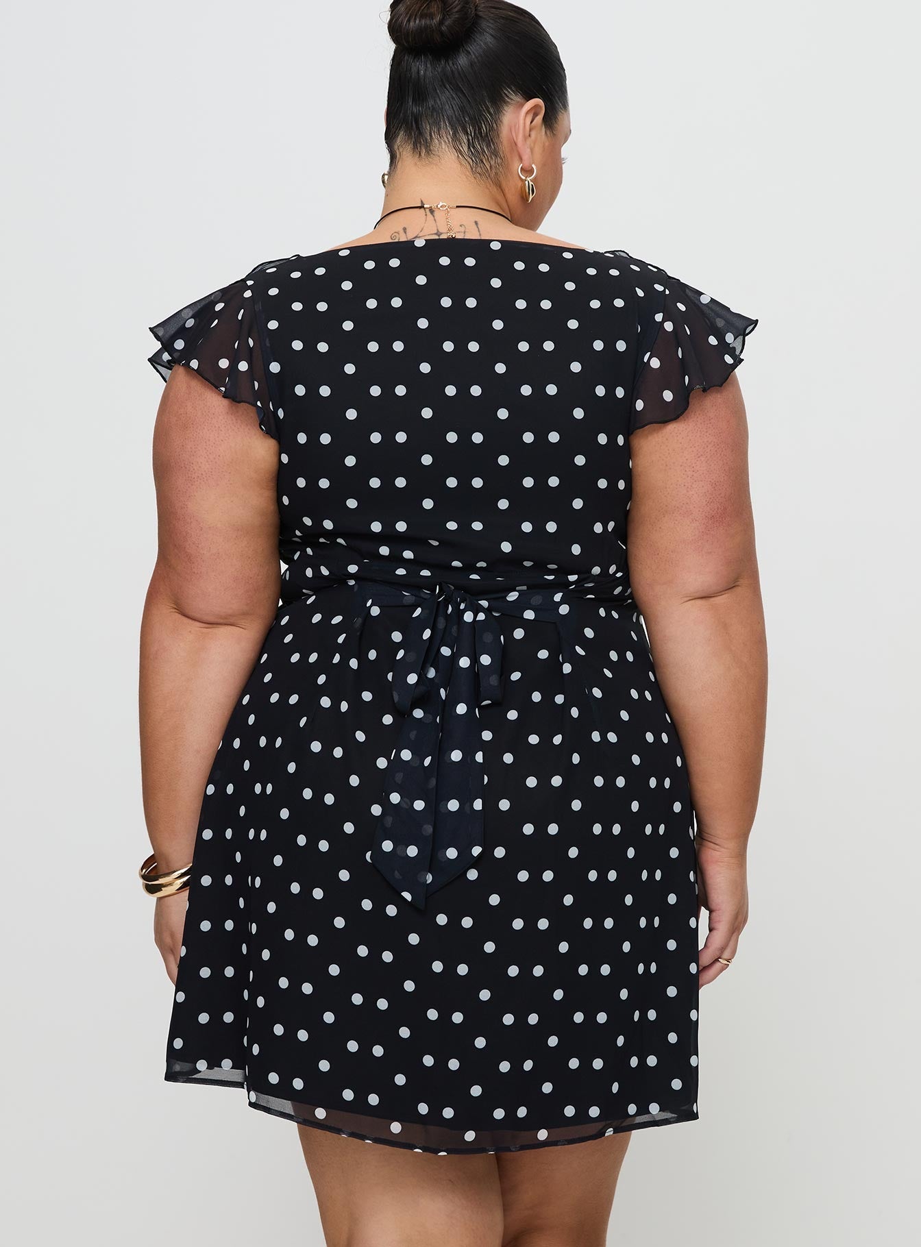I Guess So Mini Dress Black Polka Dot