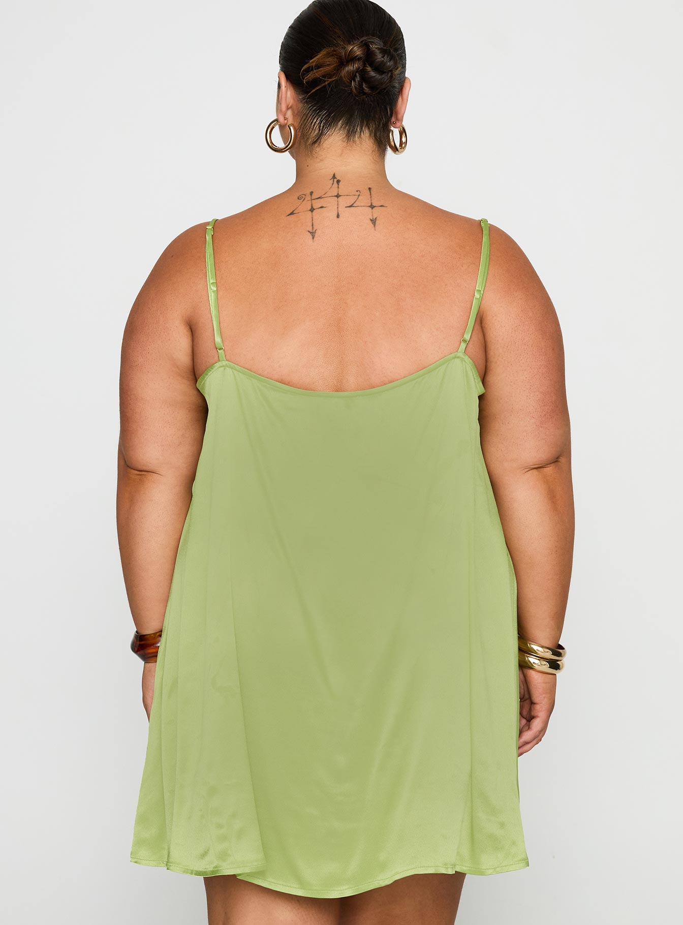 Apple Cider Mini Dress Green Curve