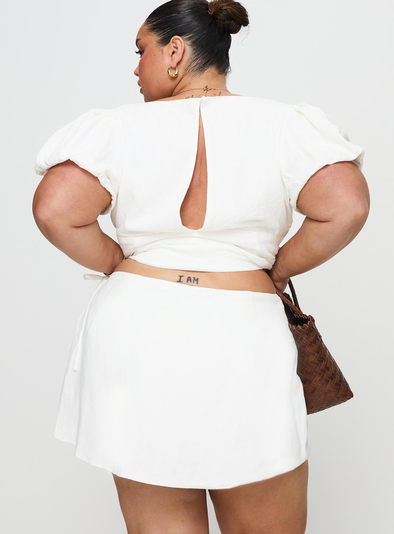 Gulliver Tie Side Mini Skort White Curve