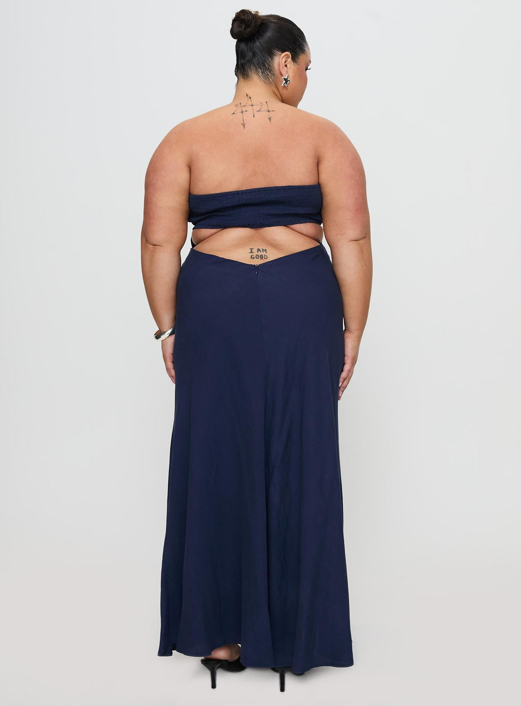Yahir Strapless Maxi Dress Navy Curve