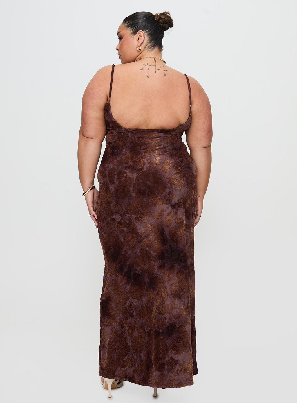 Knox Maxi Dress Chocolate Paisley Curve
