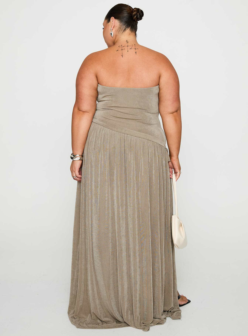 Inka Strapless Maxi Dress Taupe Curve