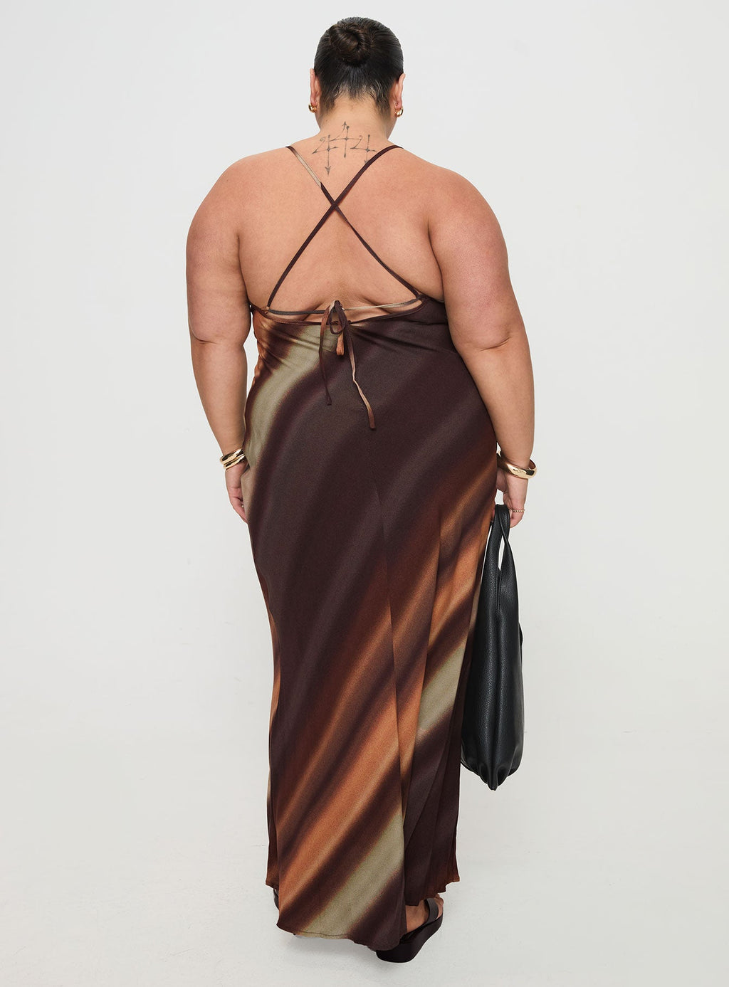 Otillie Maxi Dress Brown Multi Curve