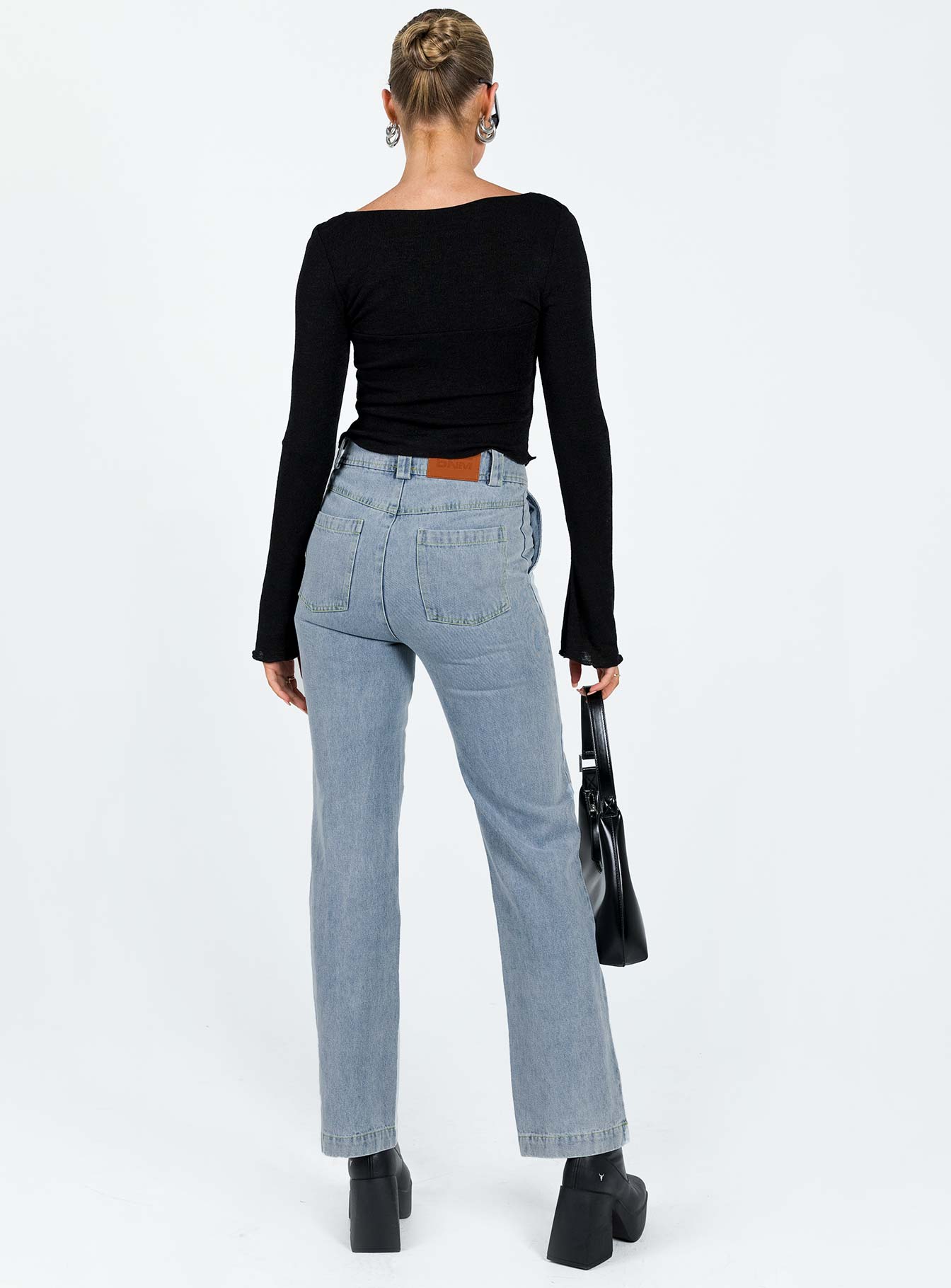 Ikena Straight Leg Jeans Light Wash Denim