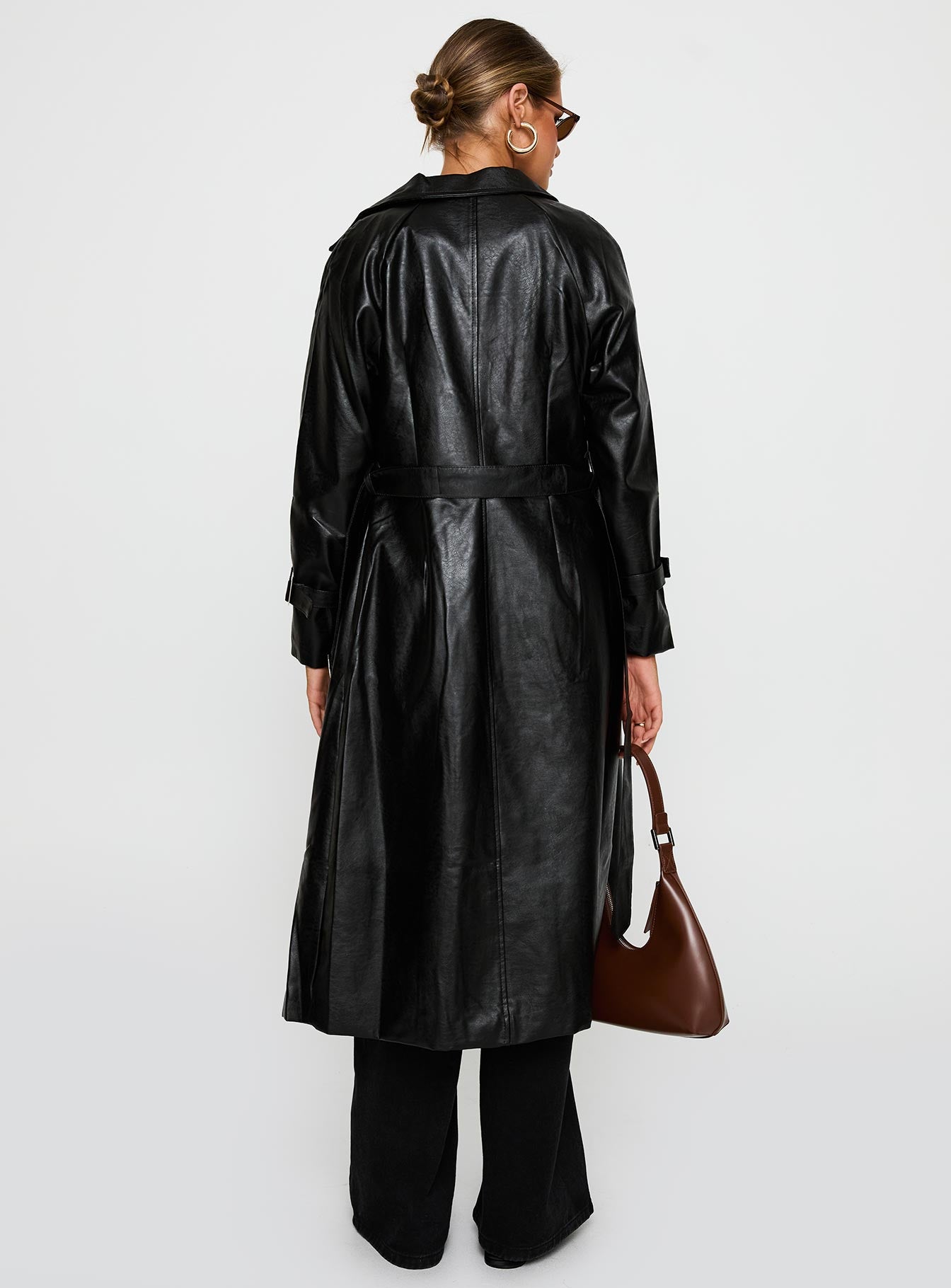 Montanna Faux Leather Coat Black