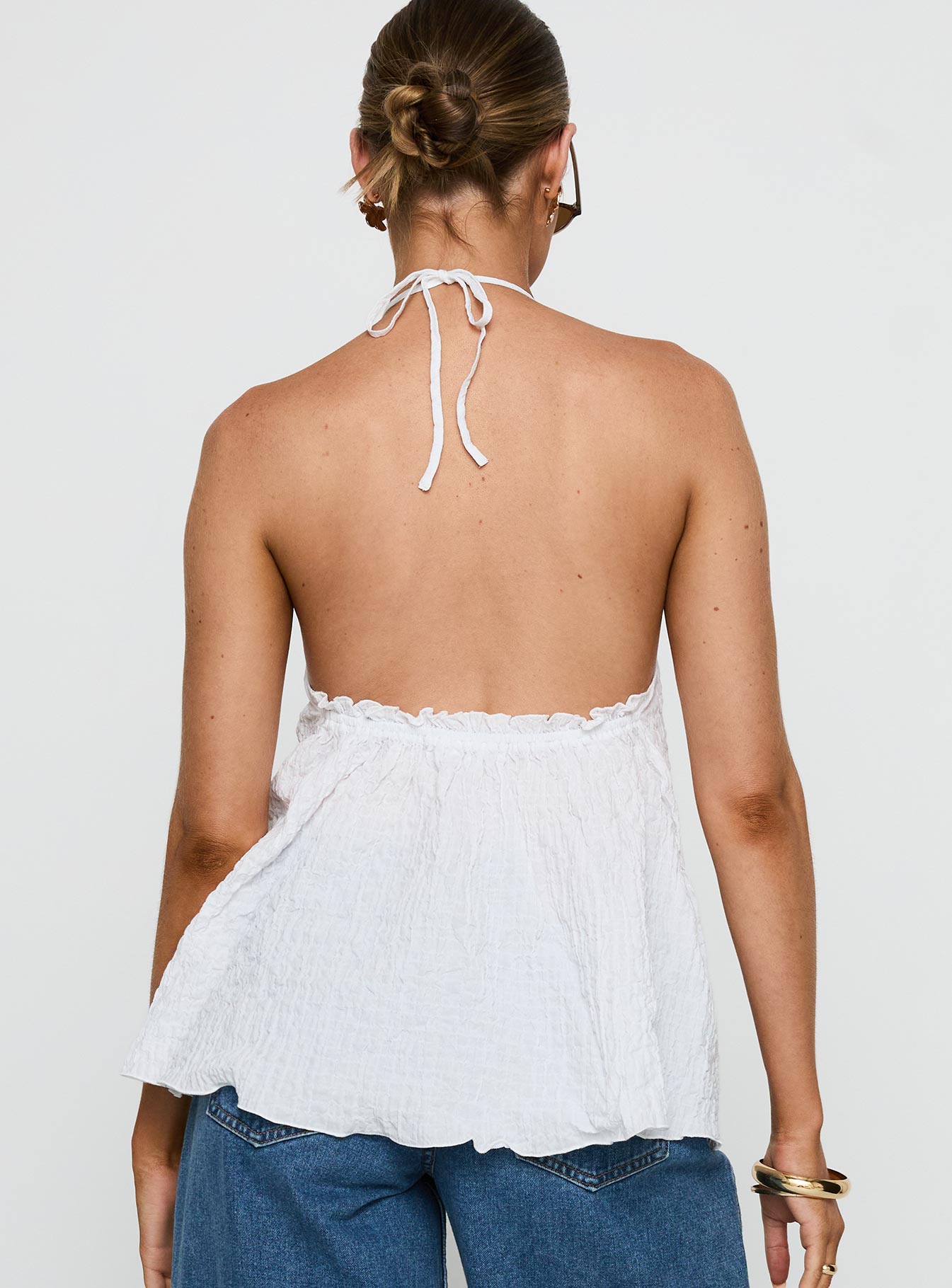 Flutter Halter Top White