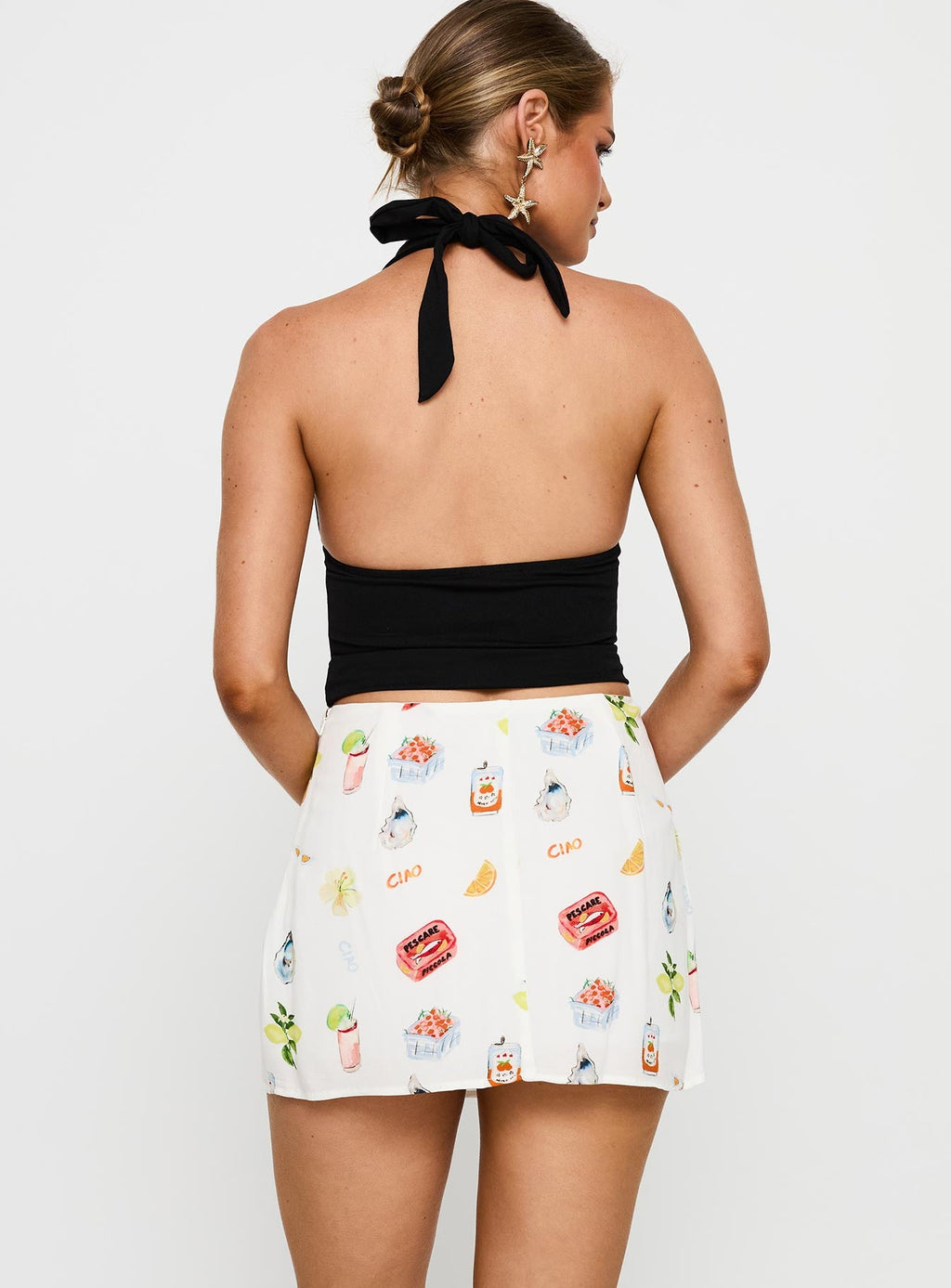 Caraliia Mini Skirt White / Multi