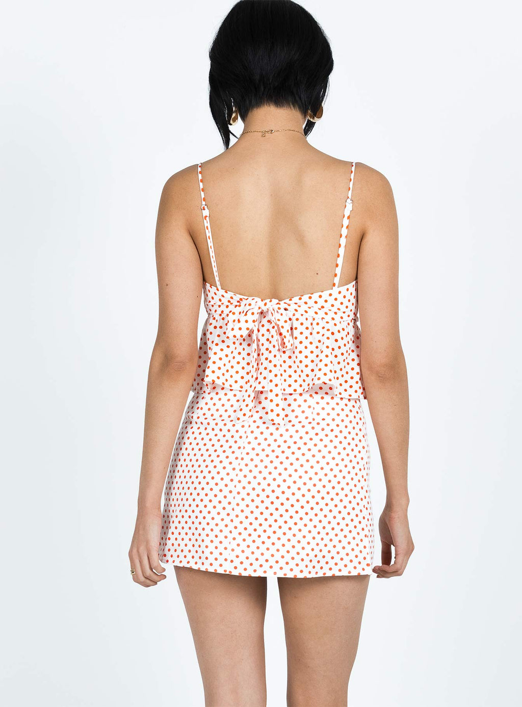 Selby Mini Skirt White / Red Polka Dot