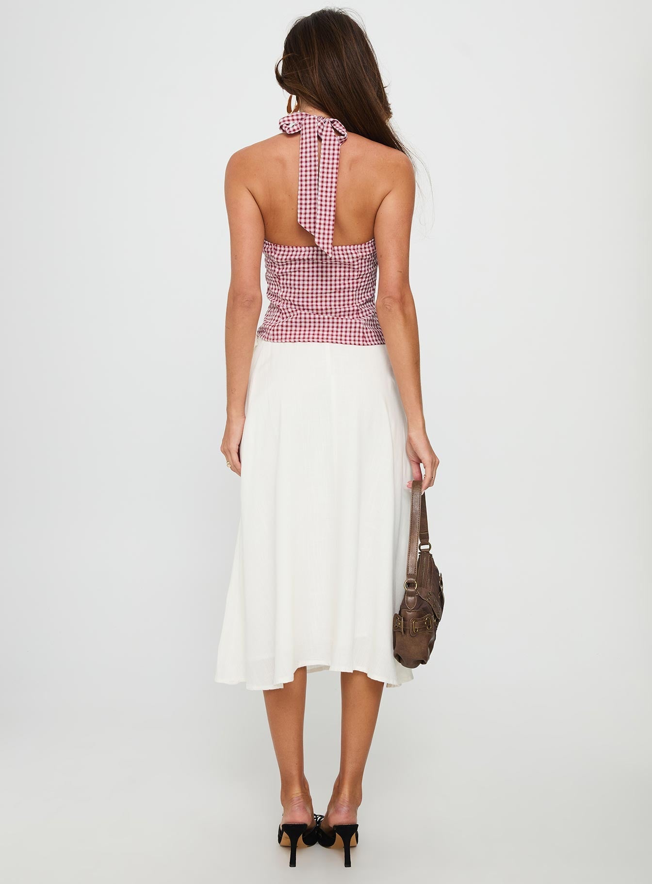 Persuasion Tie Side Midi Skirt White