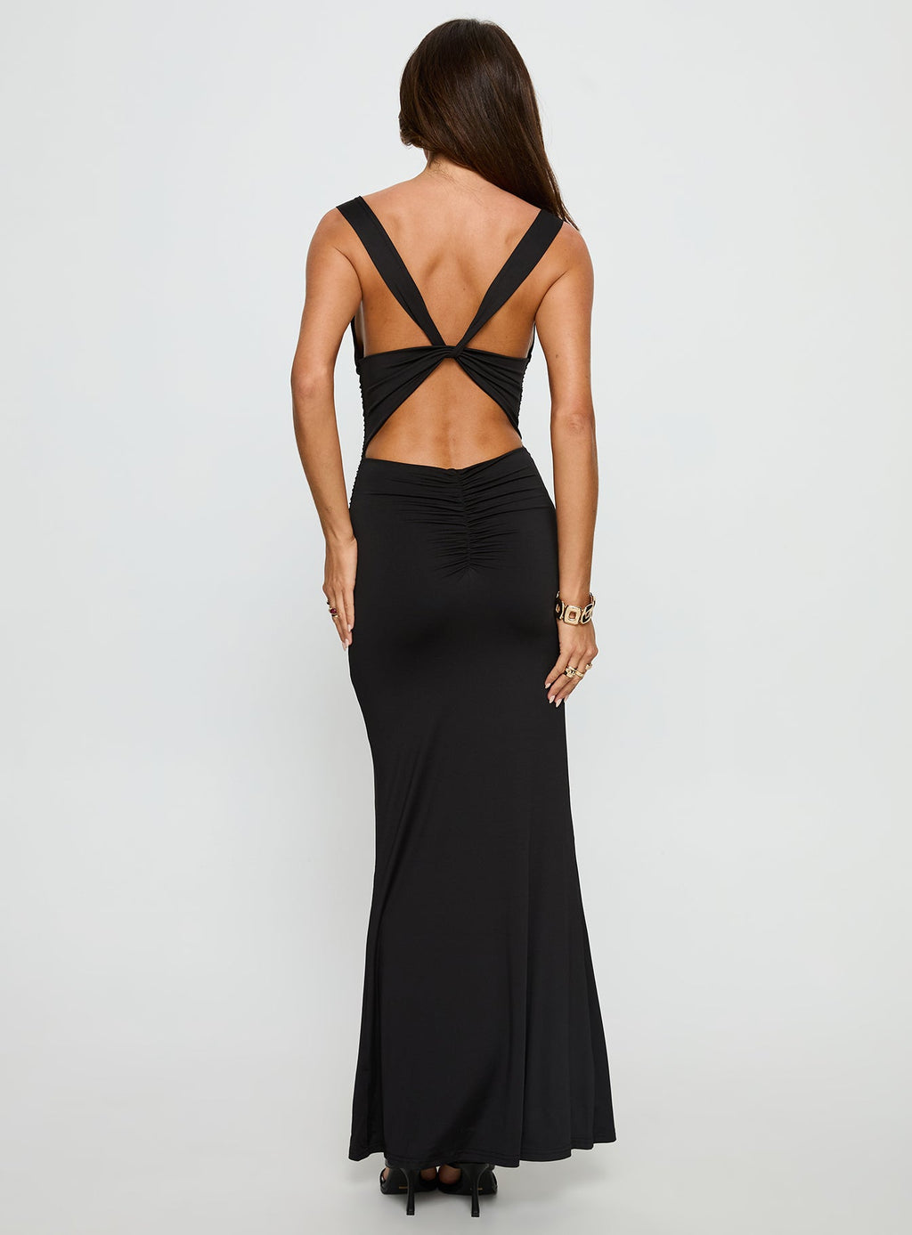 Yakira Halter Cut Out Maxi Dress Black