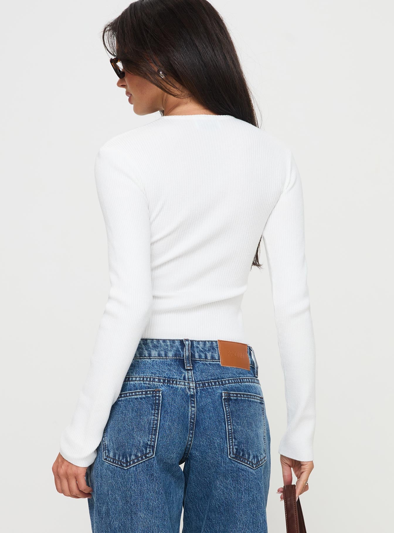 Suzu Long Sleeve Knit Top White