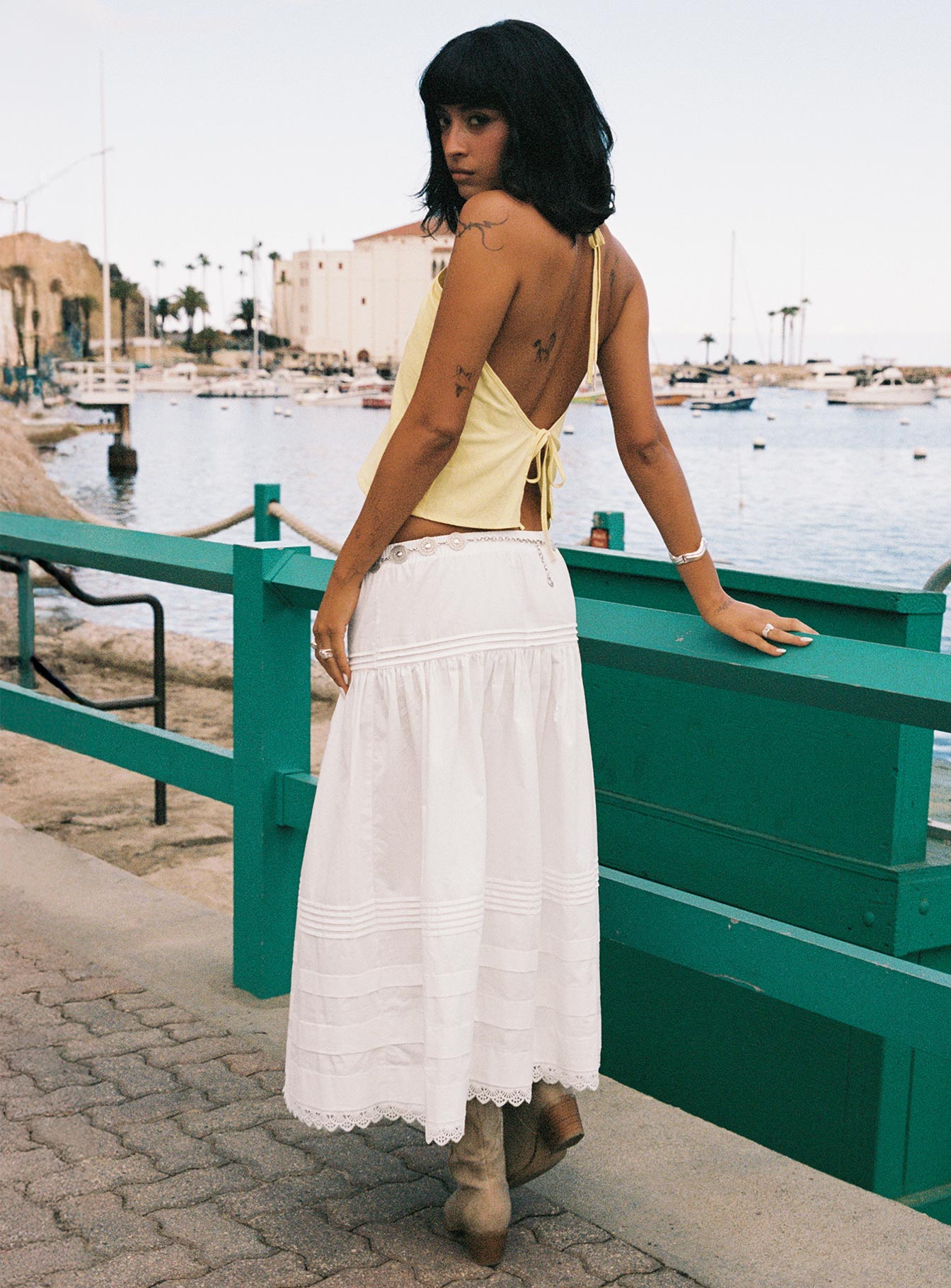 Calling For You Flowy Maxi Skirt White
