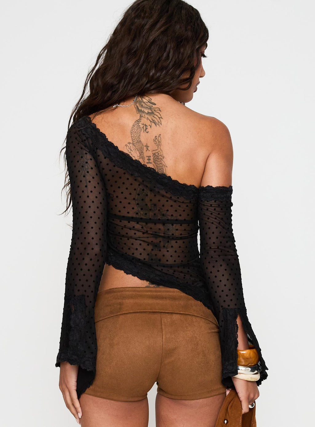 Empty Space Top Black Polka