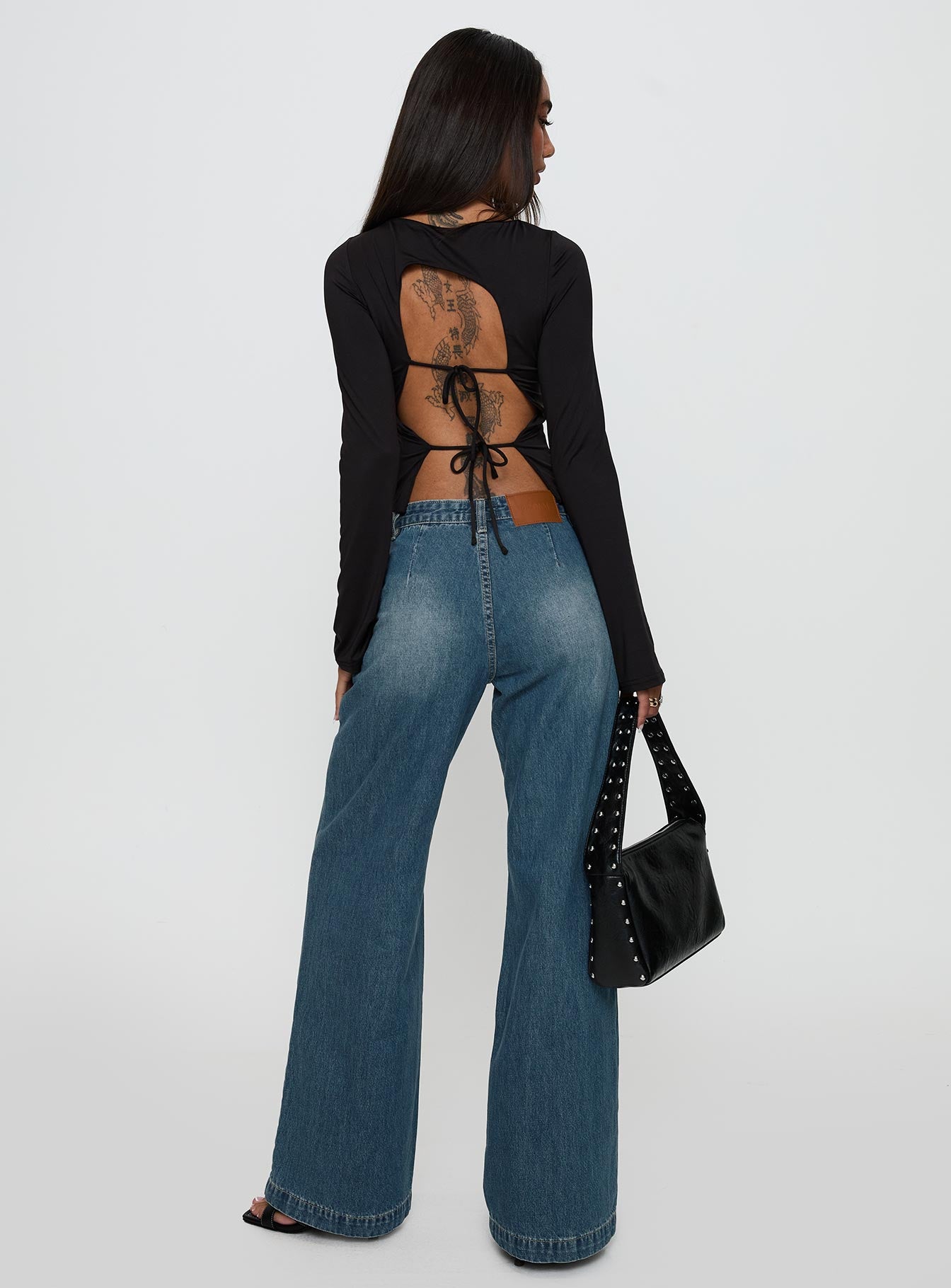 Laguardia Mid Rise Wide Leg Jeans Dark Blue Wash
