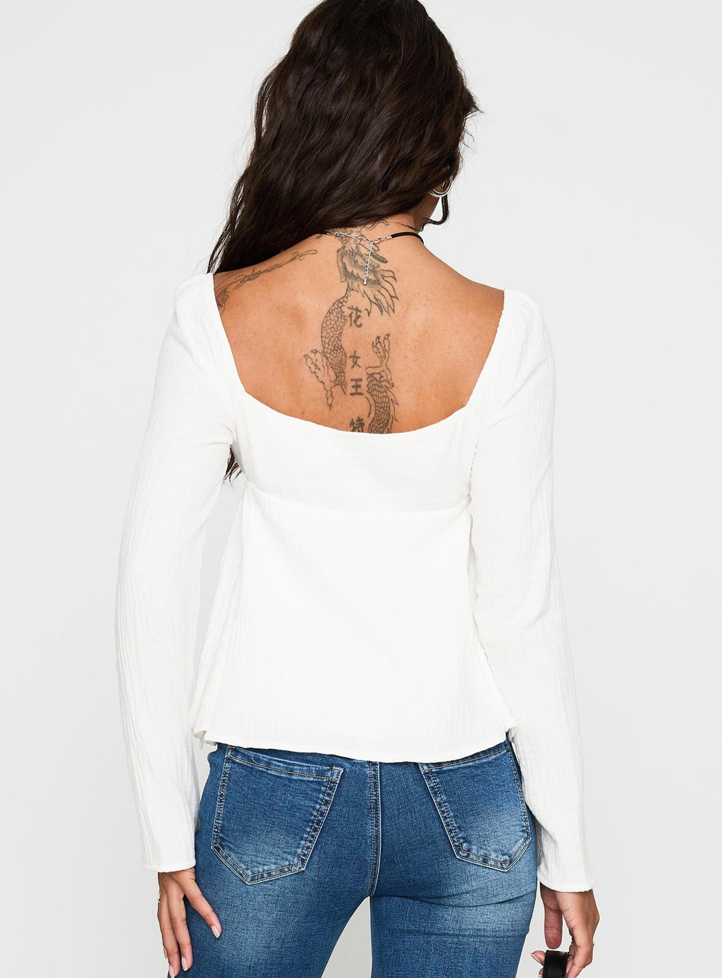 Khalea Long Sleeve Top White