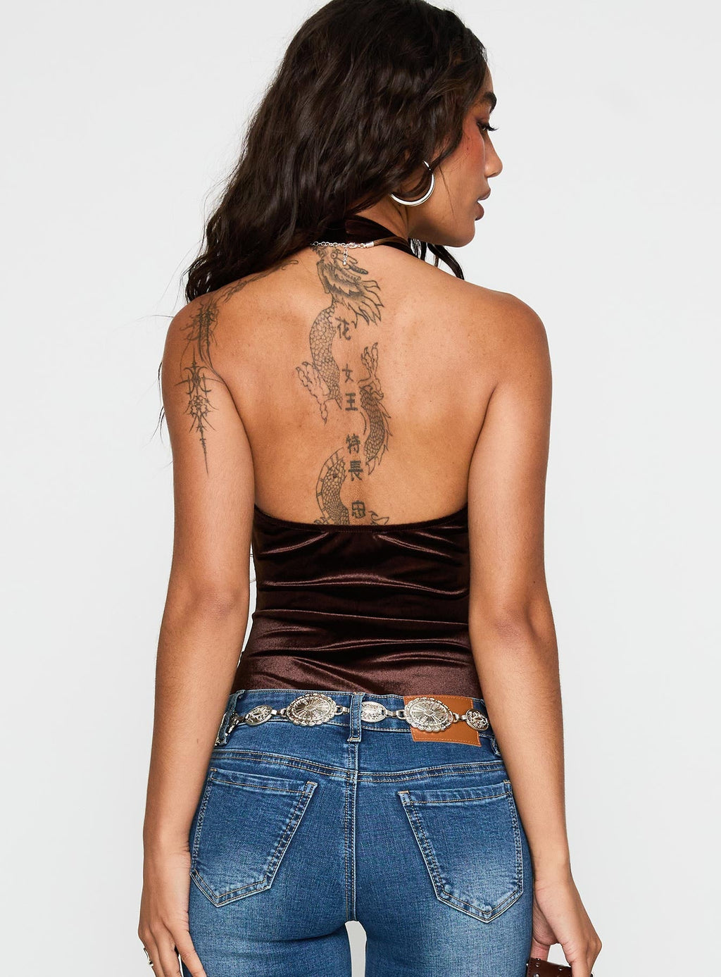 Ruelle Halter Bodysuit Brown