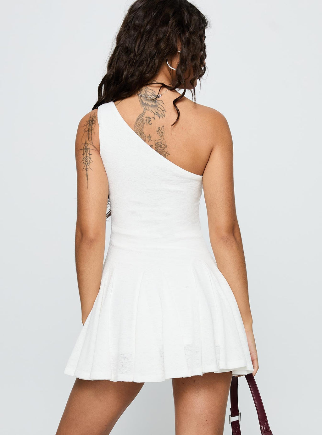 Writing Vows One Shoulder Mini Dress White