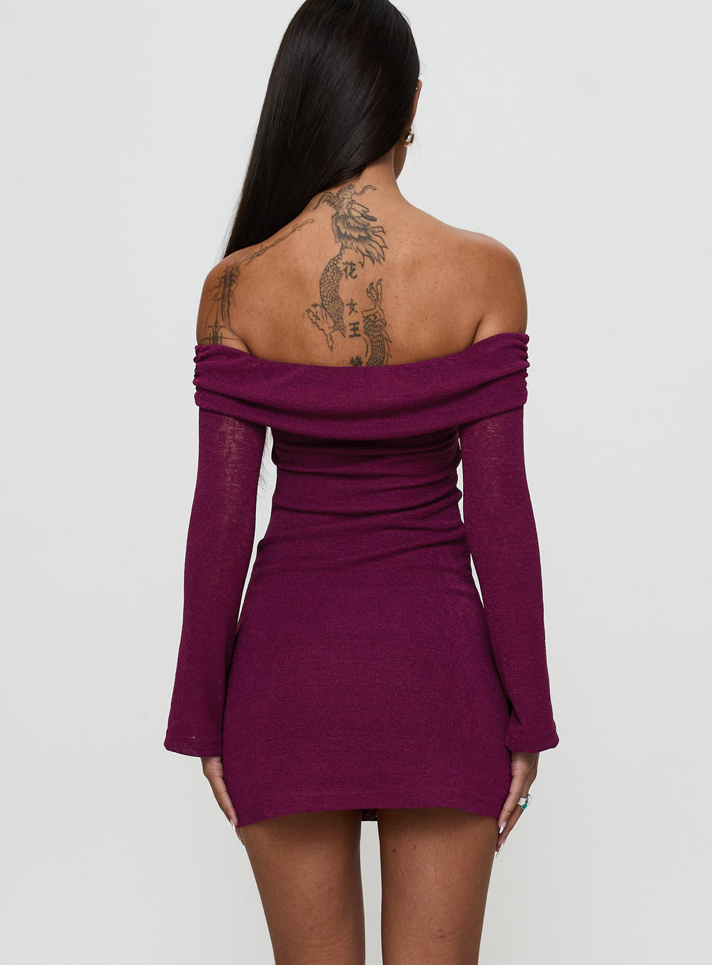 Firenza Long Sleeve Mini Dress Purple