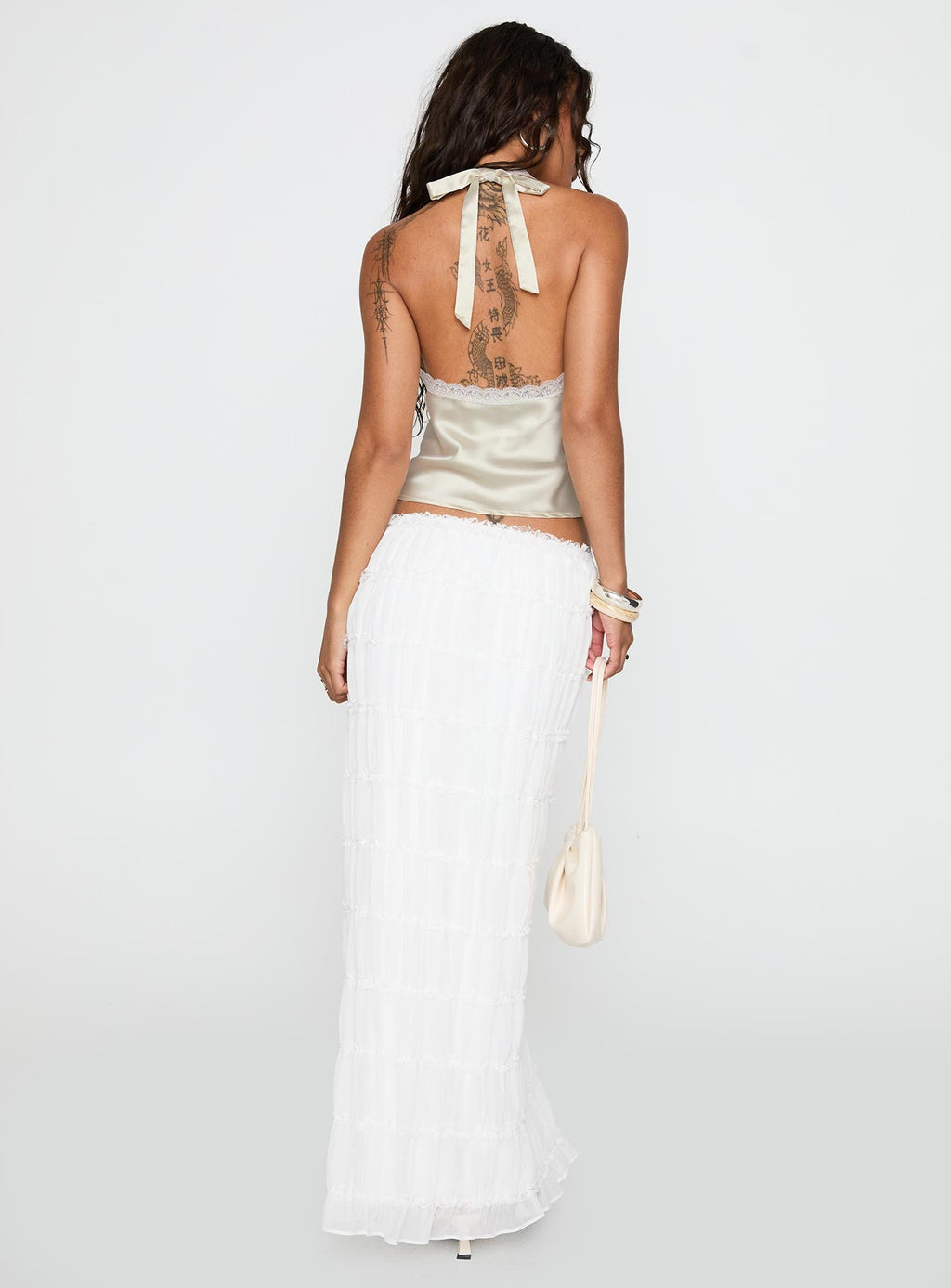 Estefania Maxi Skirt White
