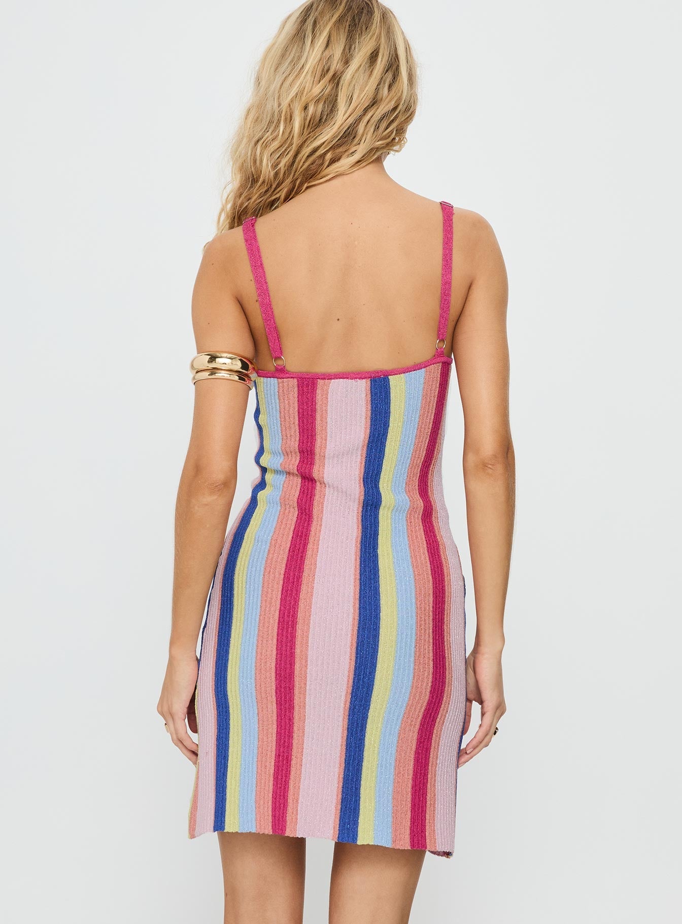 Yazmine Knit Mini Dress Multi Stripe