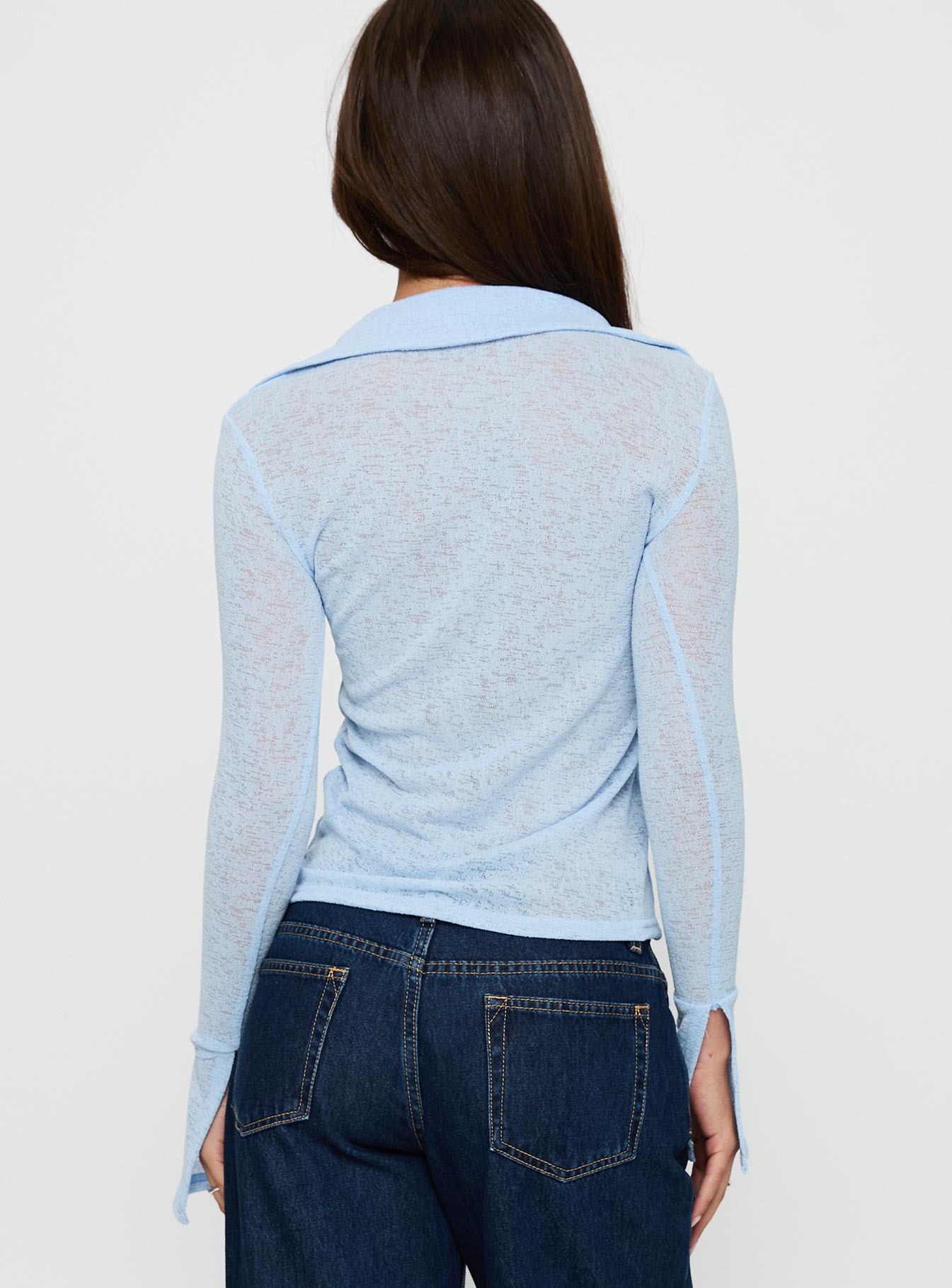 Finnean Long Sleeve Top Pale Blue