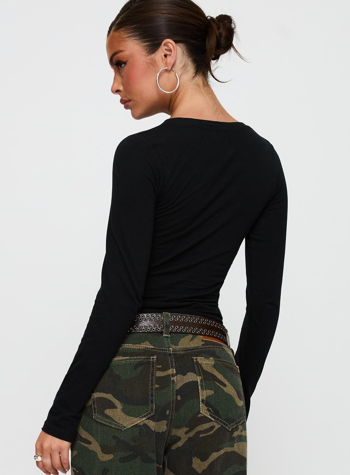 Rodeo Cowboy Long Sleeve Top Washed Wine