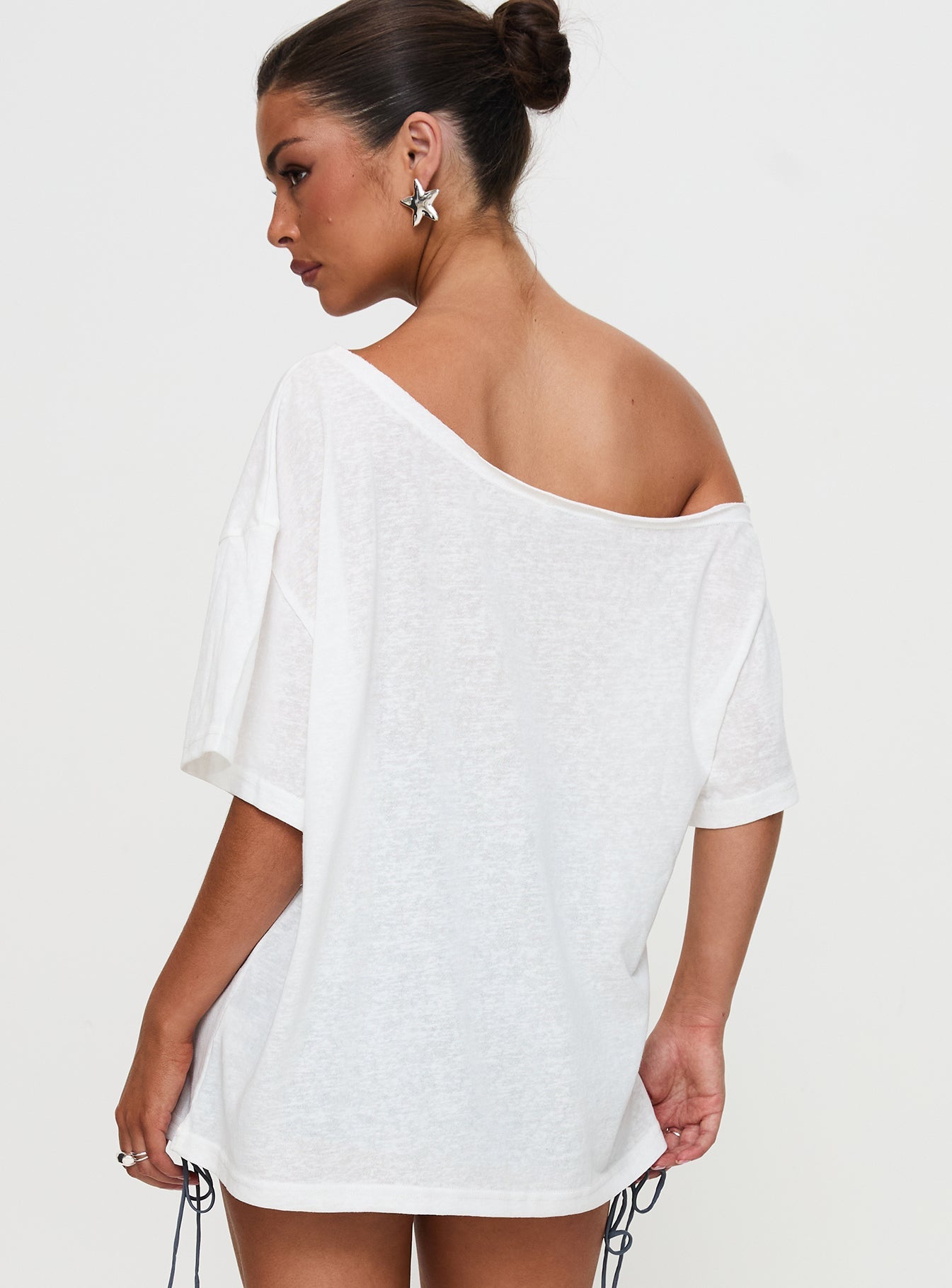 Kippa Off The Shoulder Tee White